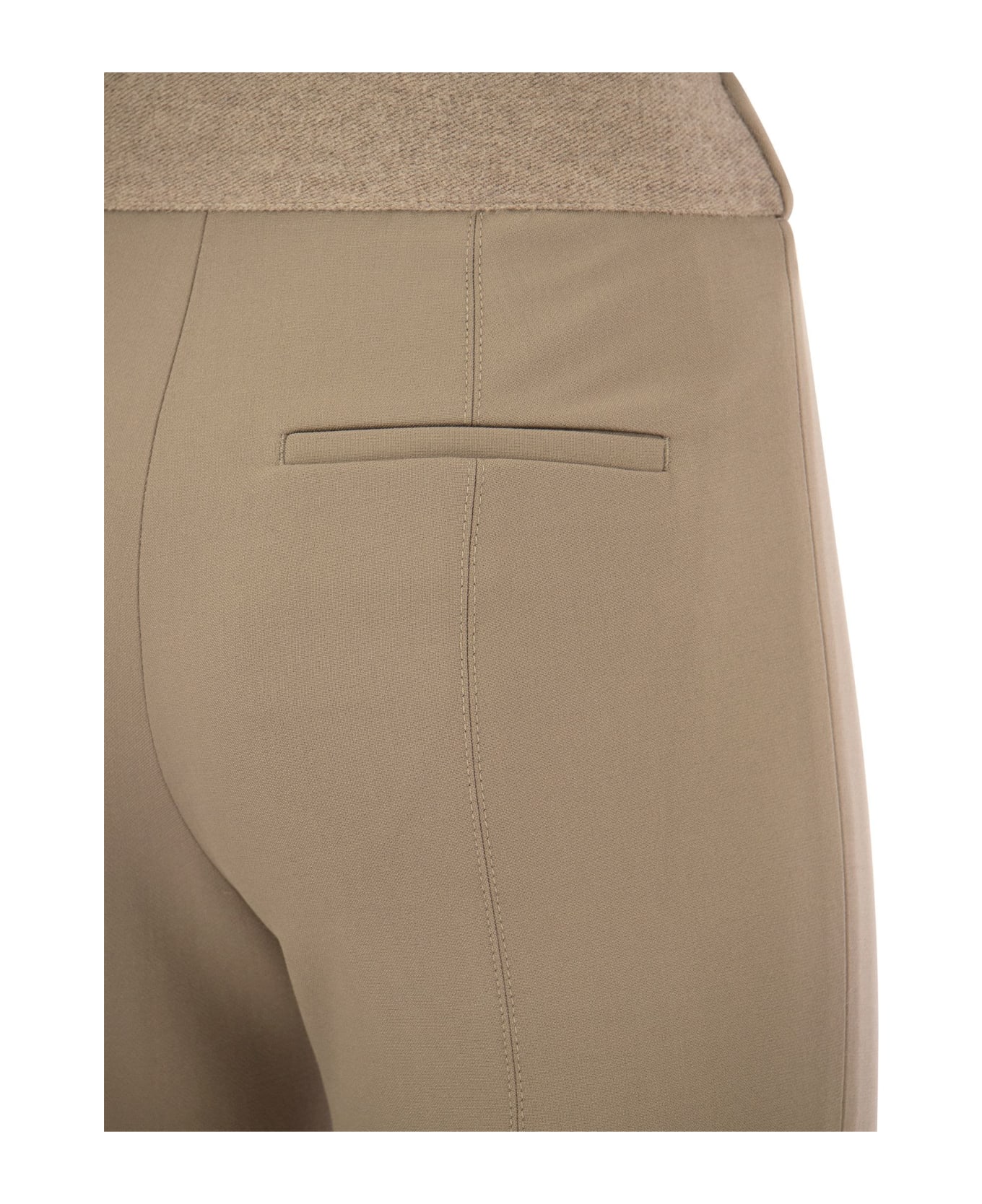Peserico Stretch Gabardine Cigarette Trousers - Sand