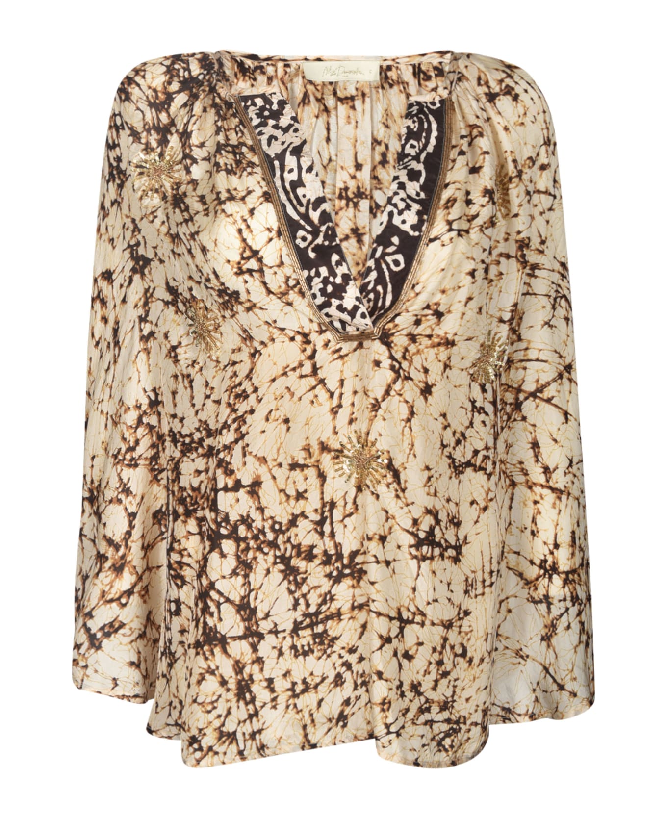 Mes Demoiselles Oversized Printed Blouse - Brown ブラウス