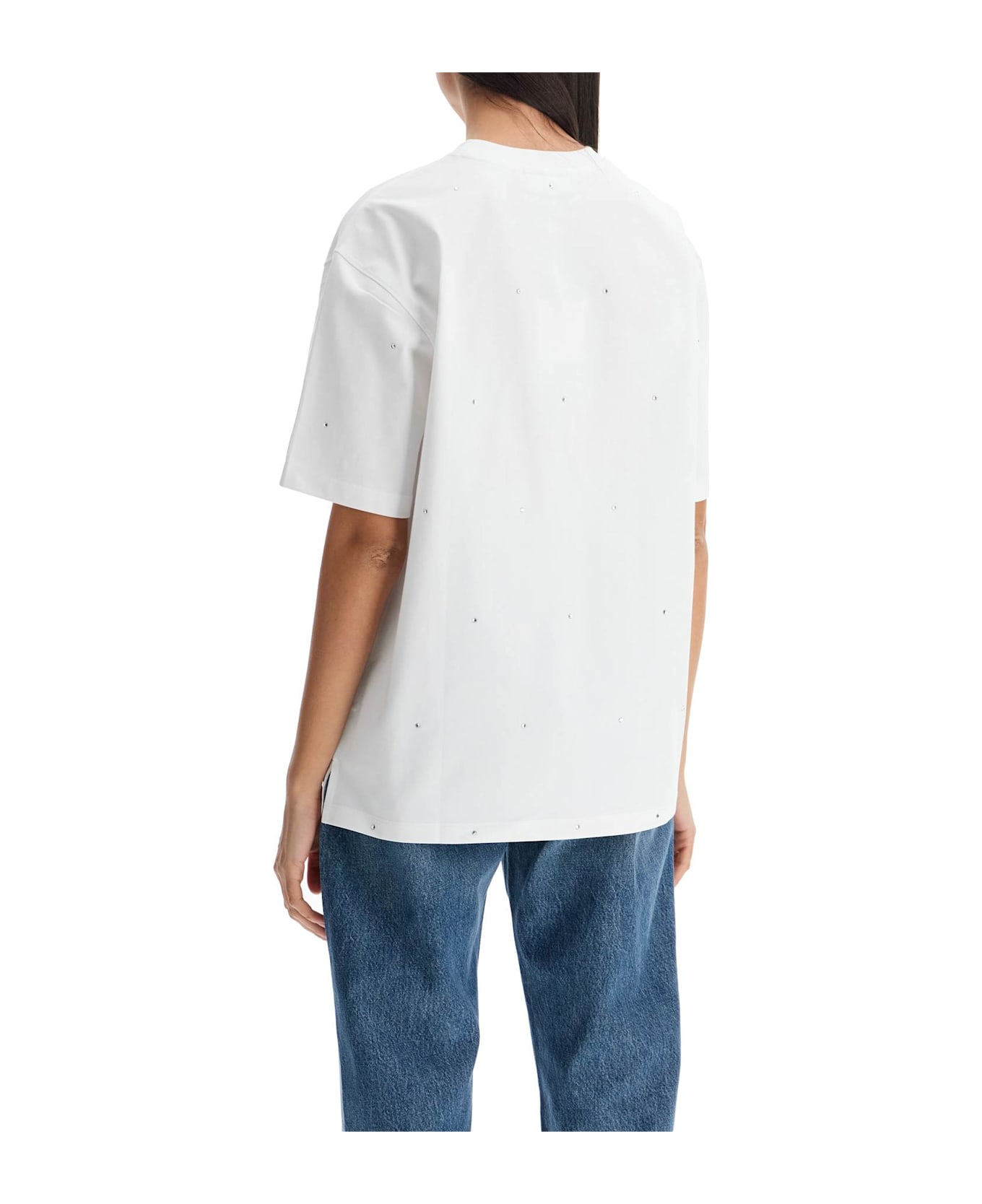 Ganni T-shirt With Rhin - BRIGHT WHITE