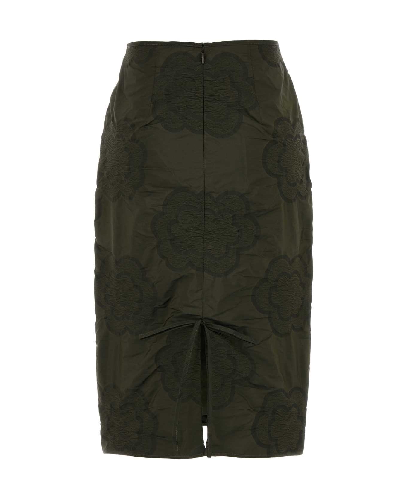 Cecilie Bahnsen Olive Green Polyester Blend Allegra Skirt - OLIVE