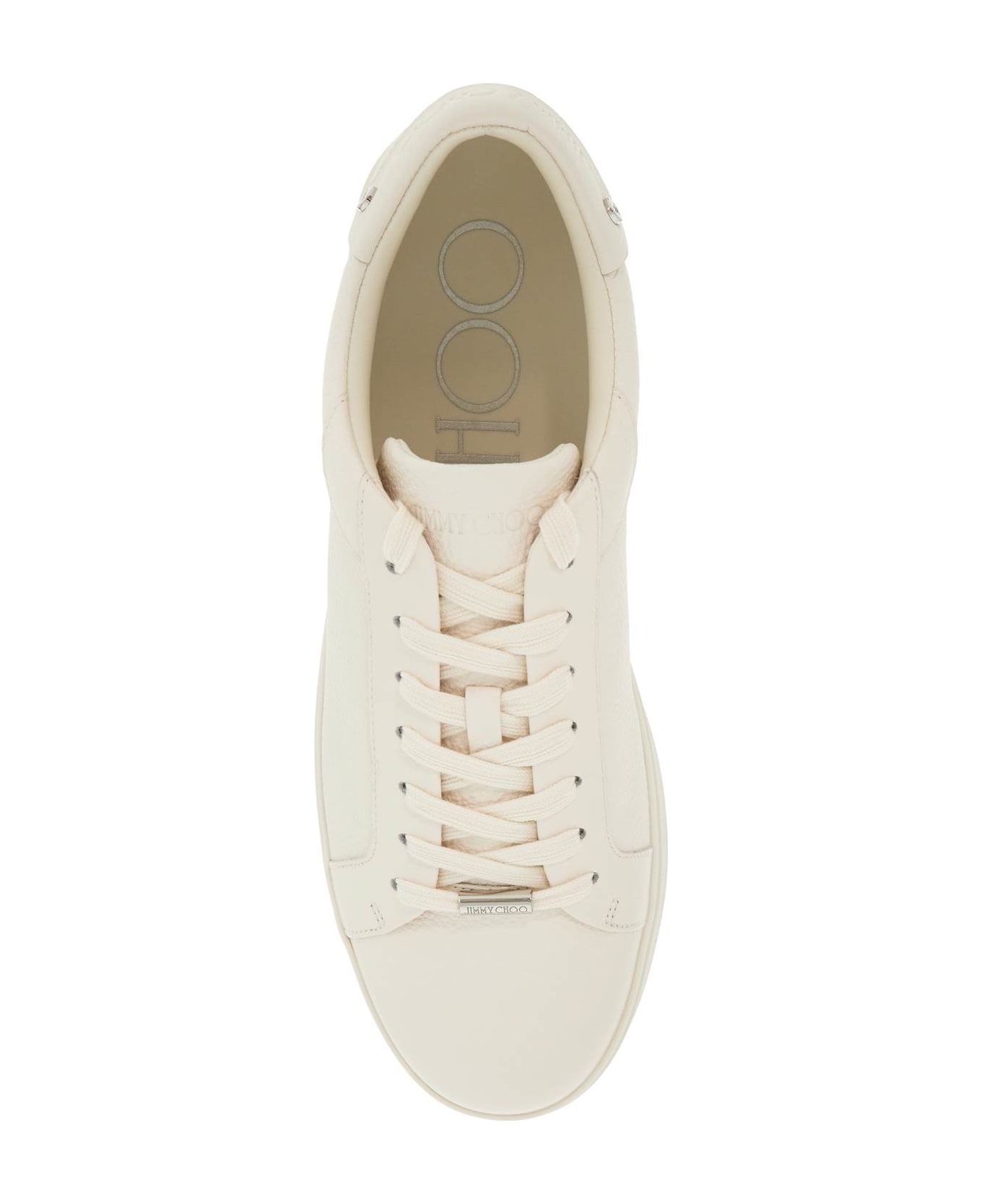 Jimmy Choo 'hammered Leather Rome Sneakers - V LATTE (White)