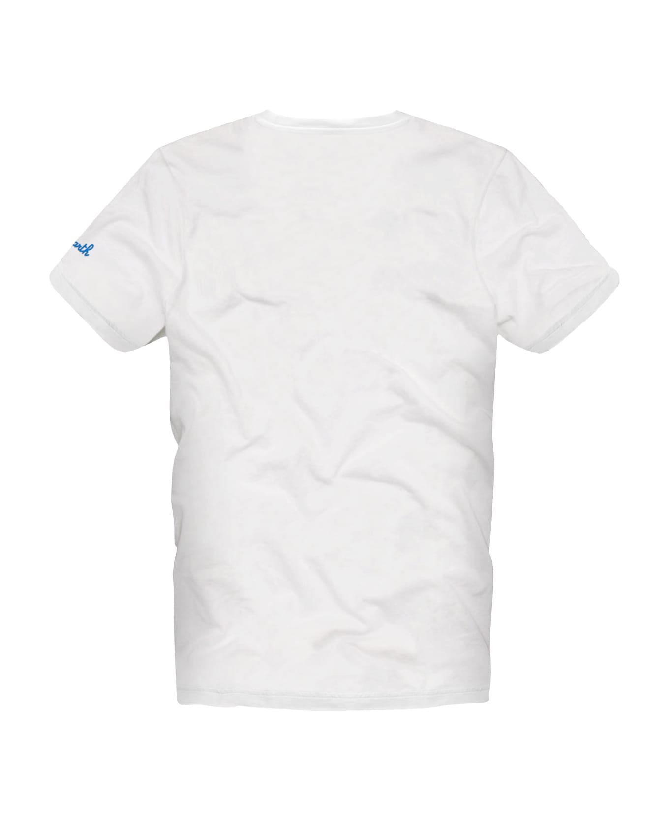 MC2 Saint Barth Man Cotton T-shirt With Gin Print - WHITE