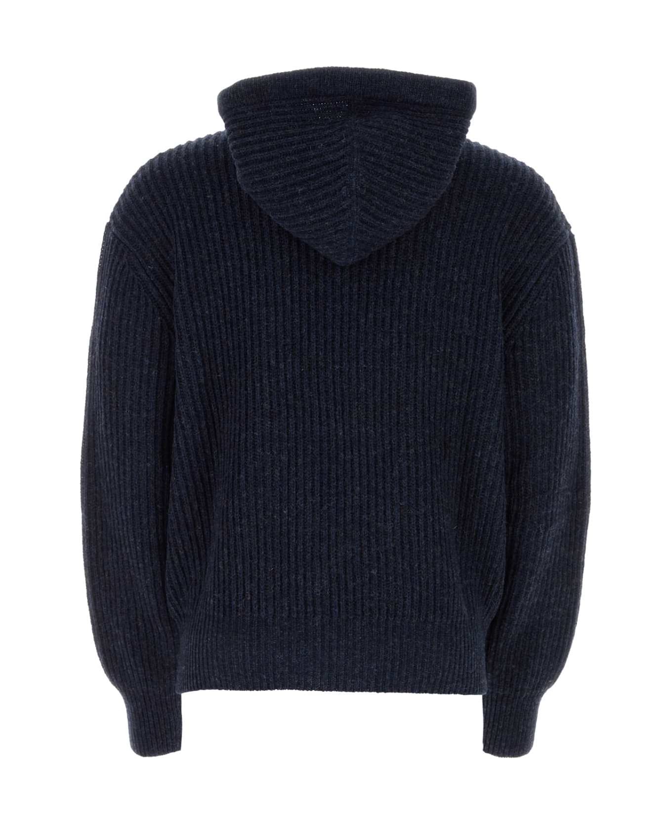 Ami Alexandre Mattiussi Midnight Blue Wool Sweatshirt - NIGHTBLUE