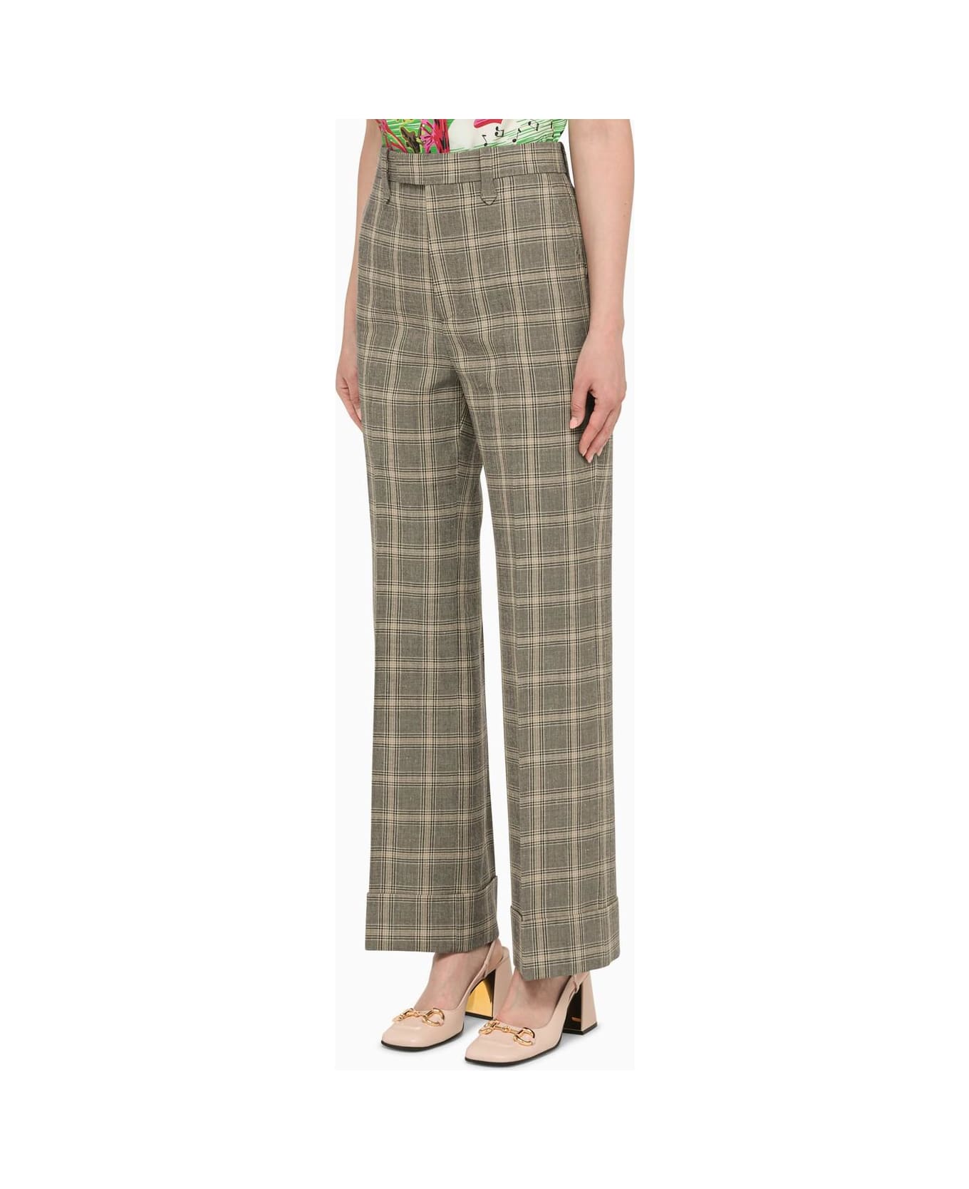 Gucci Prince Of Wales Check Trousers - Grey ボトムス