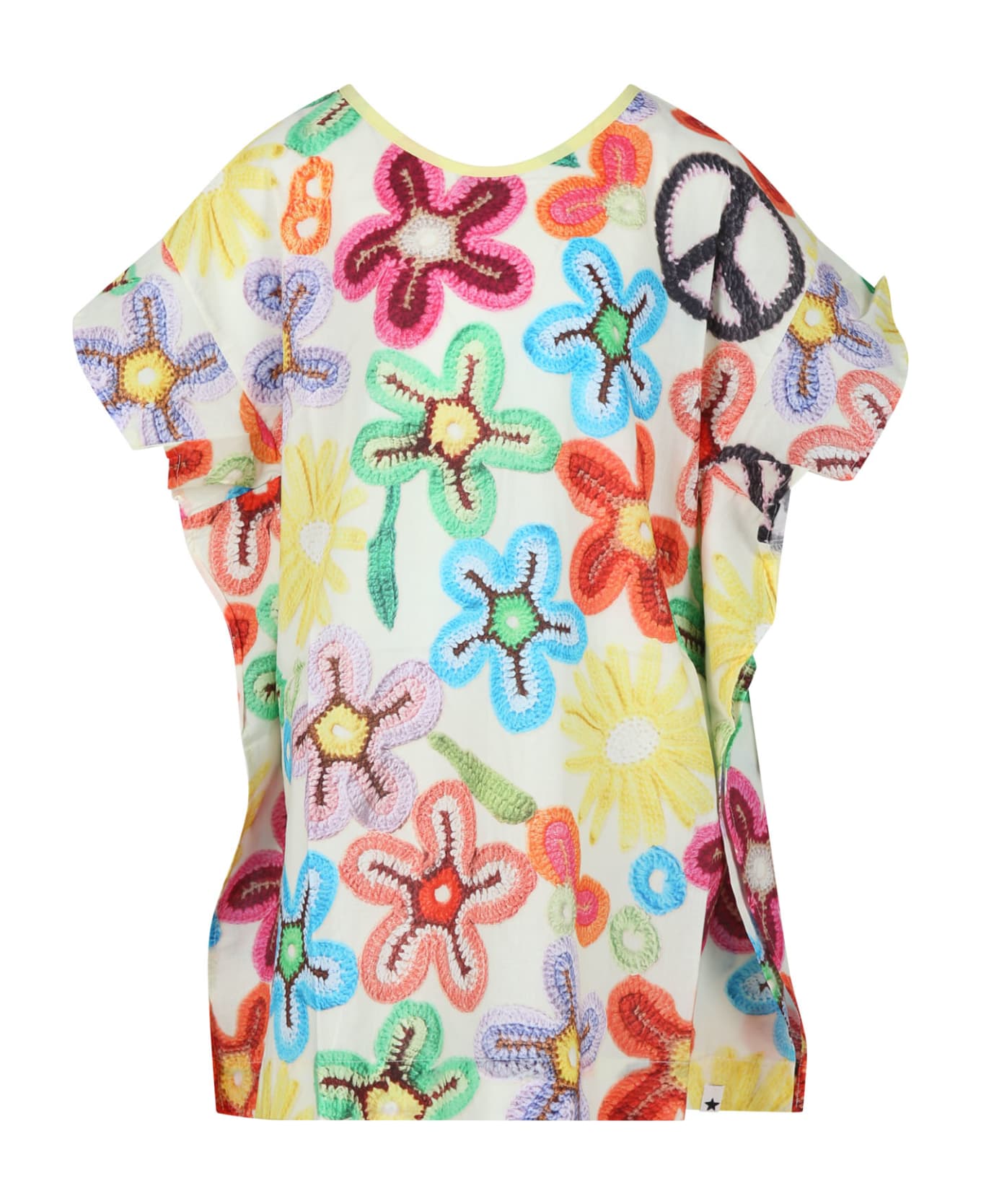 Molo Yellow Swimsuit Cover-up For Girl With Flowers Print - Multicolor