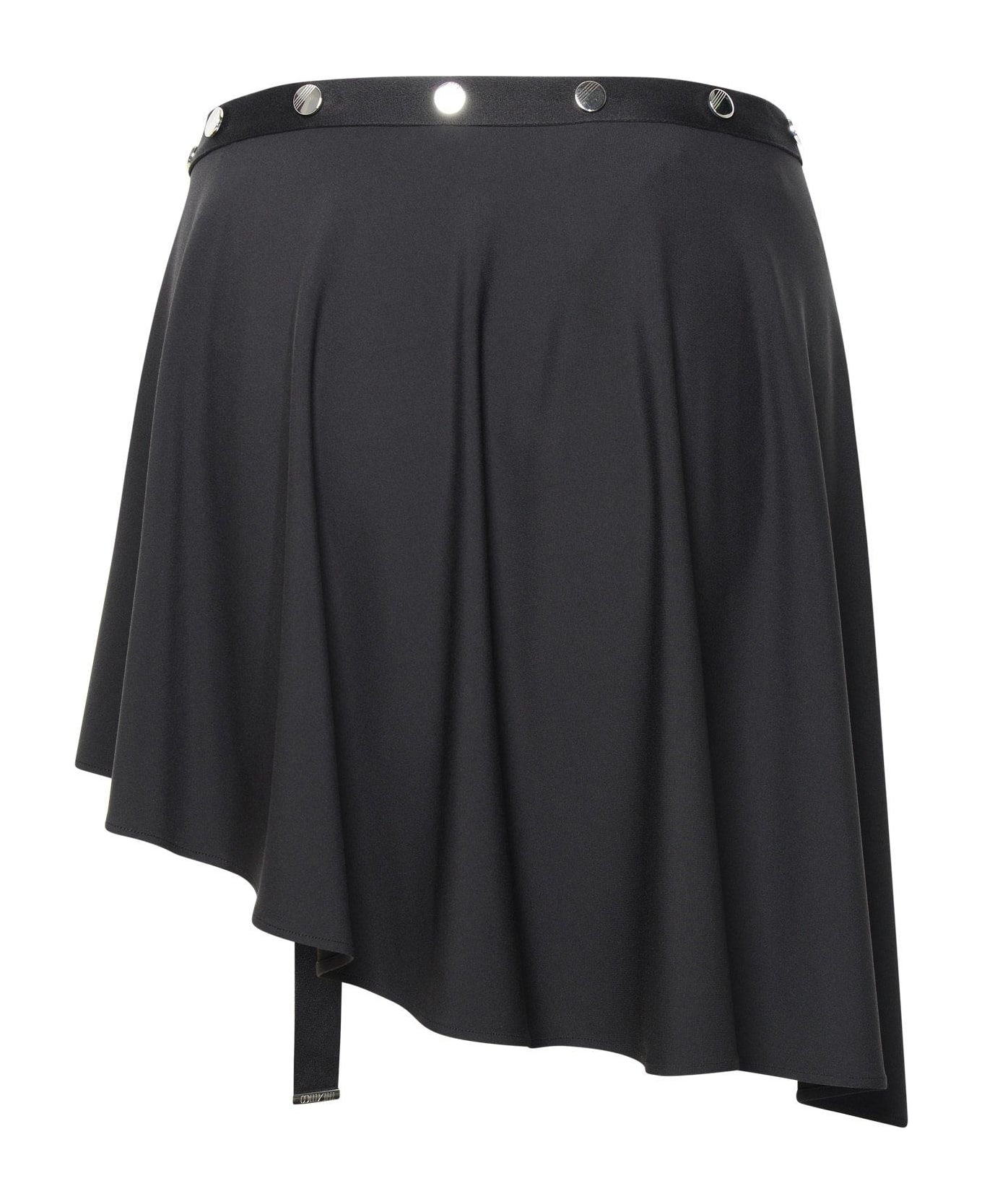 The Attico Asymmetric Stud-embellished Mini Skirt スカート