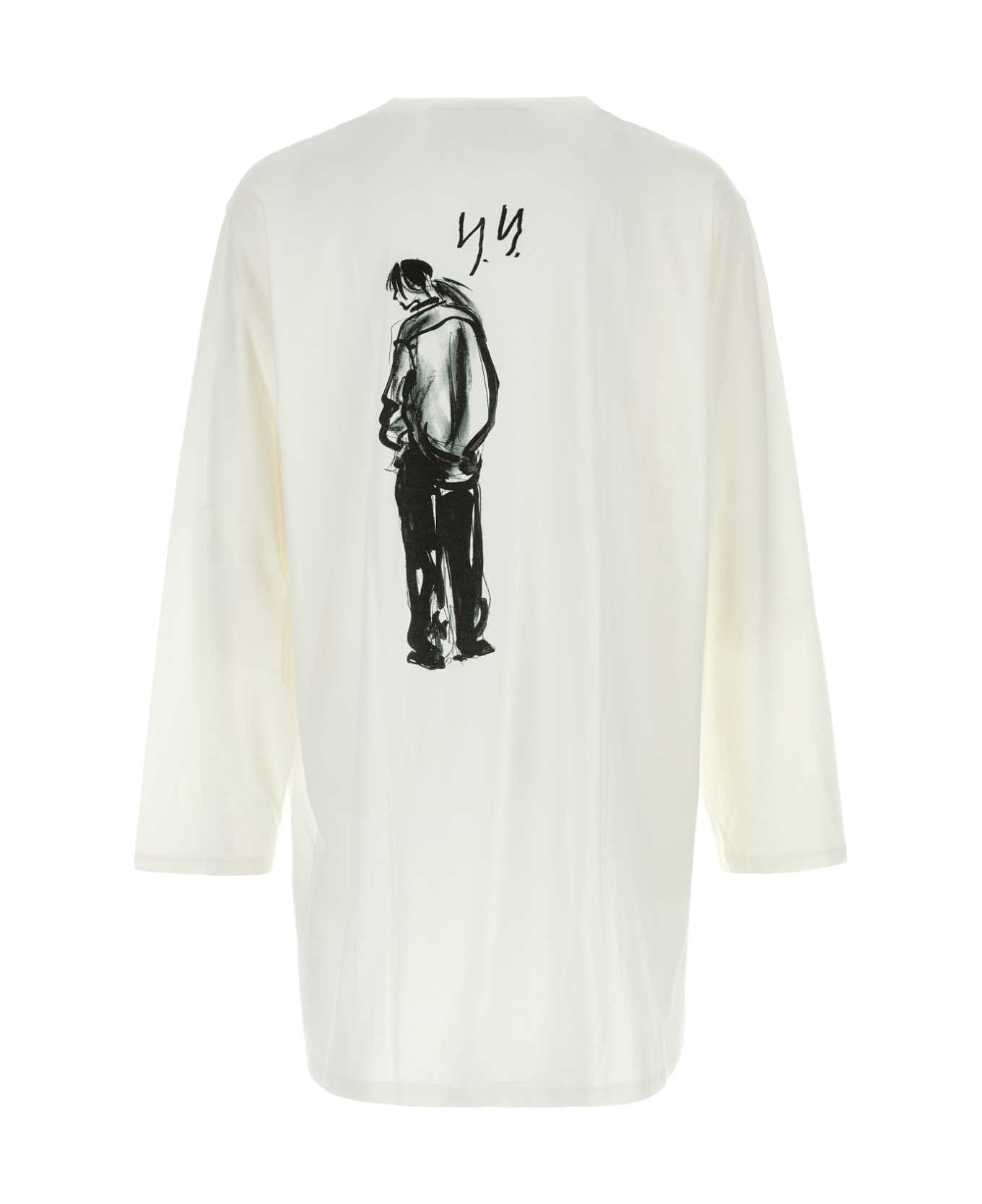 Tシャツ・カットソー Yohji Yamamoto White cotton oversize t-shirt (HPT65993 1) Yohji Yamamoto White Cotton Oversize T-shirt | italist