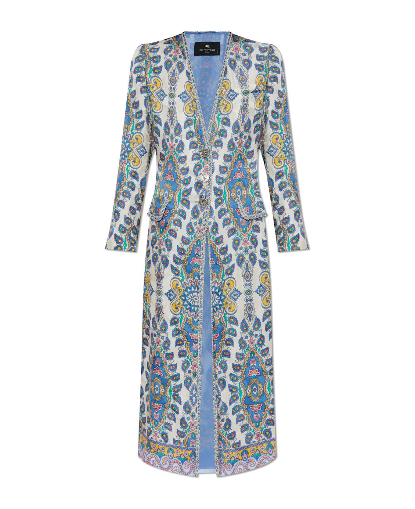 Etro Lightweight Paisley Print Coat - White