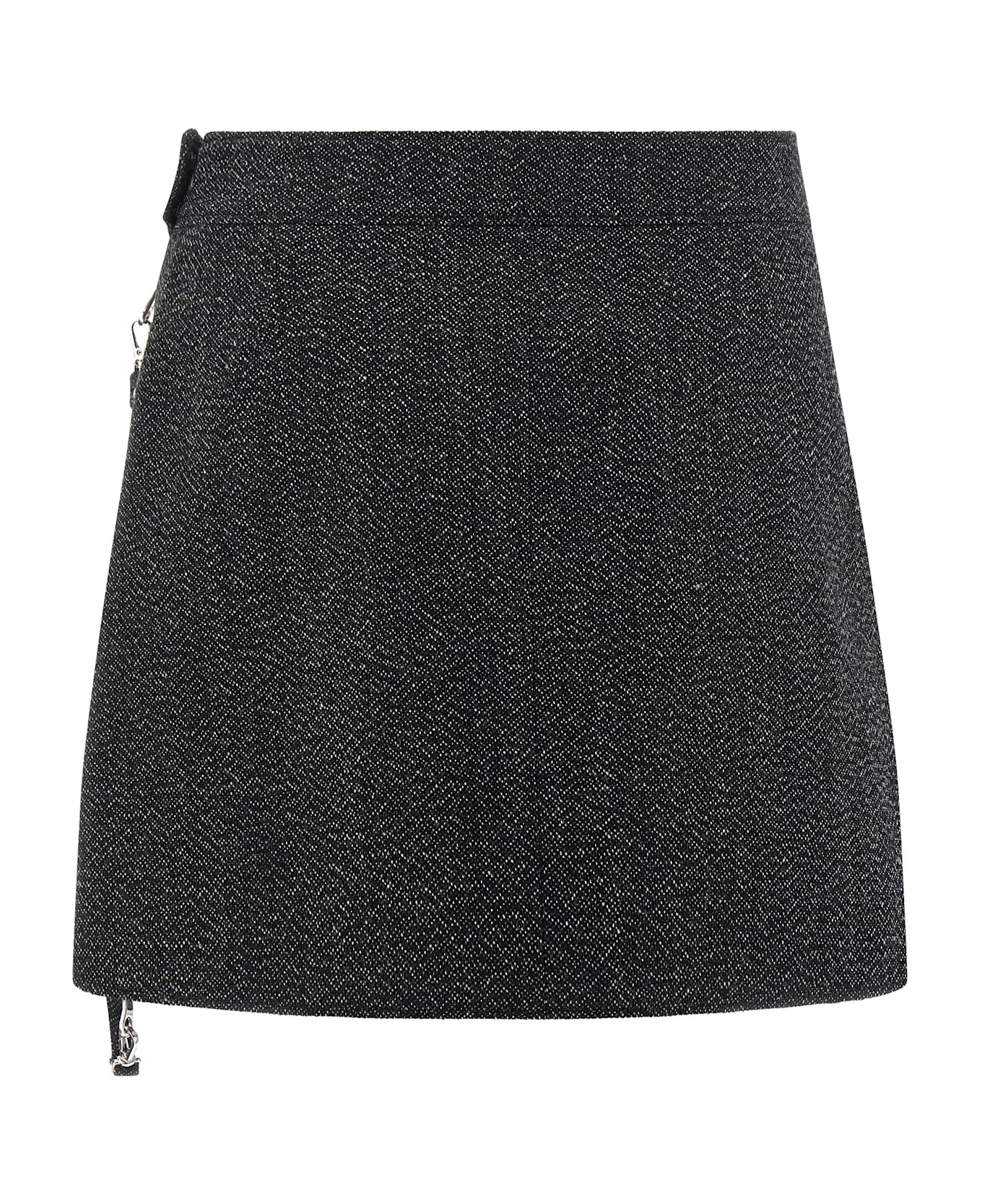 Courrèges 
zipped Caviar Mini
 Skirt - Gray