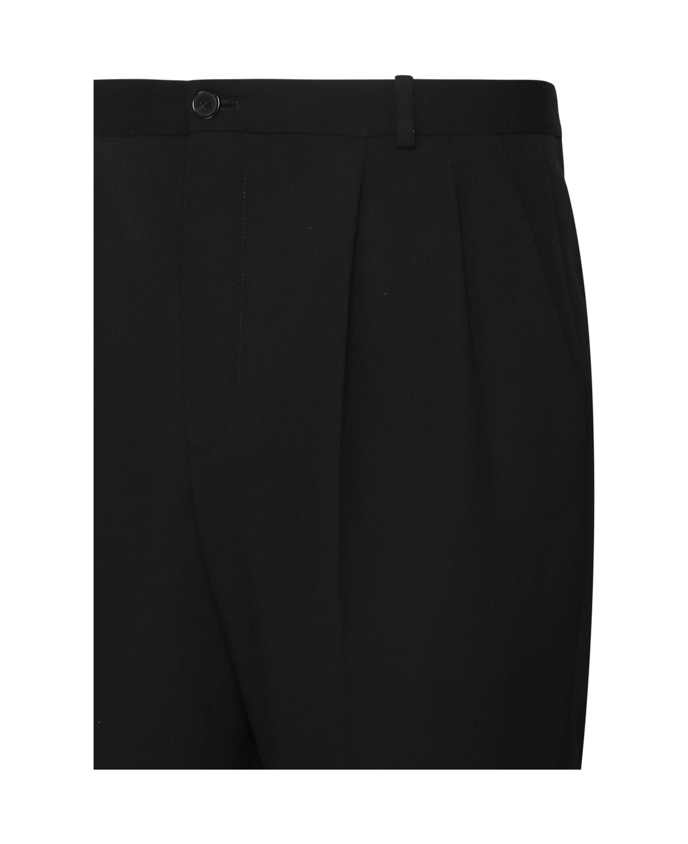 Saint Laurent Wool Tuxedo Trousers - Black