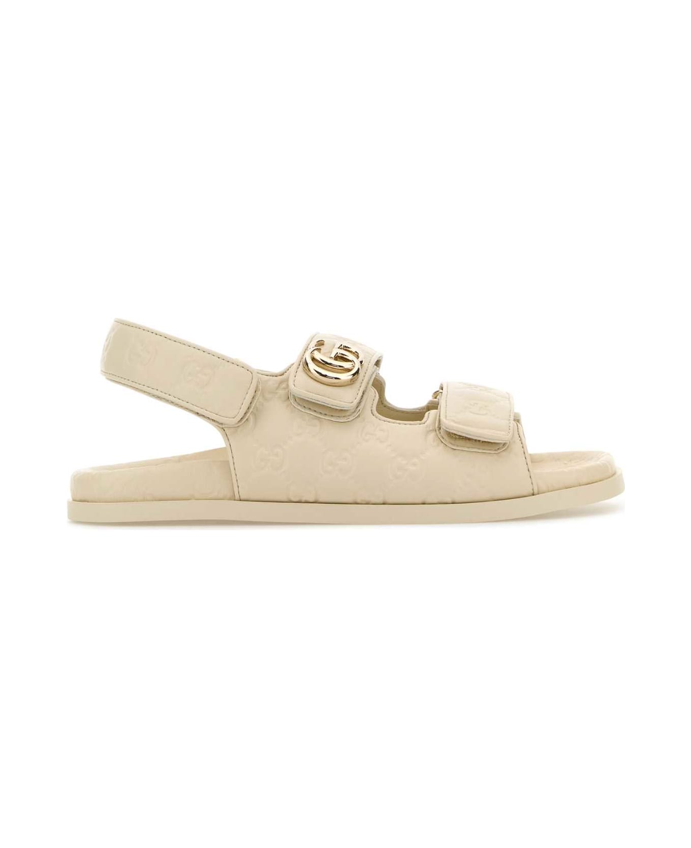Gucci Ivory Leather Sandals - NEWIVOIRENEWIVOIR