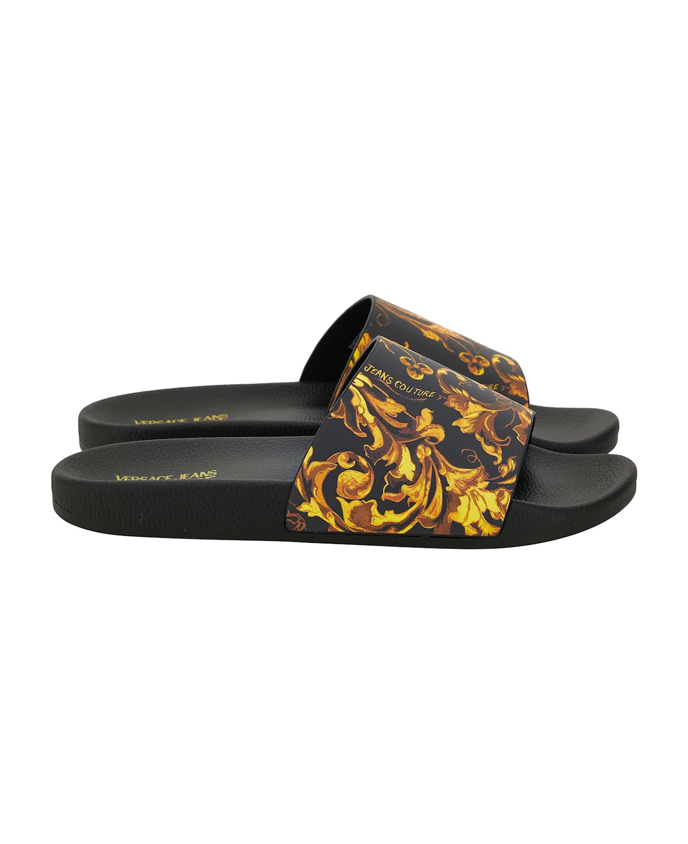 Versace Jeans Couture Pool Slides - Black