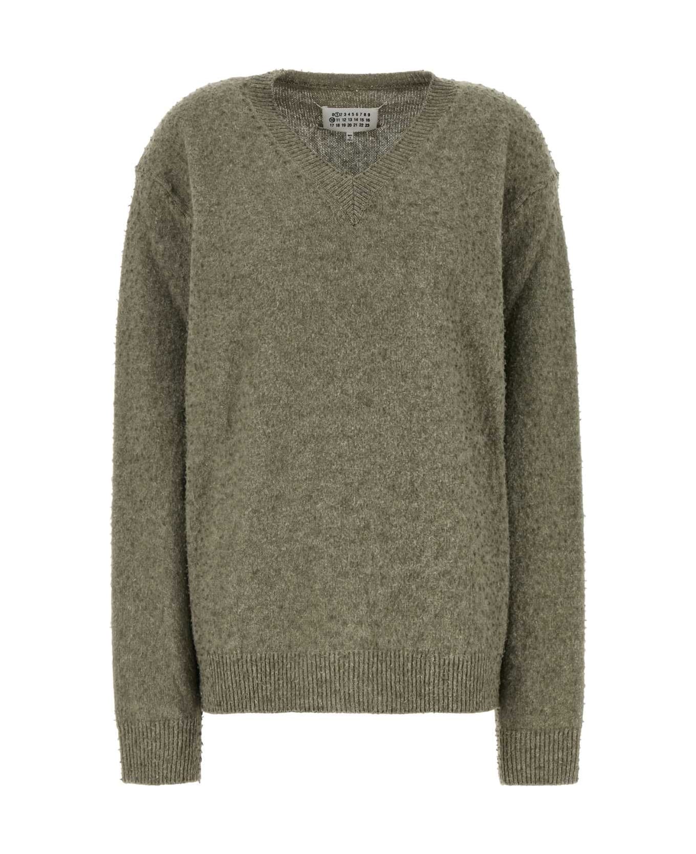 Maison Margiela Sage Green Wool Blend Sweater - SAGEGREEN