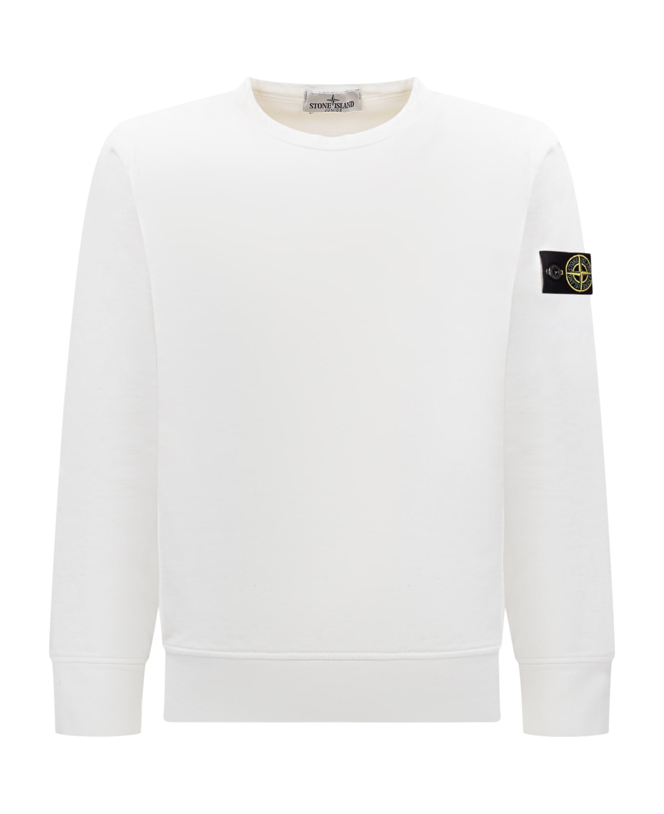 Stone Island Junior Logo Sweatshirt - WHITE ニットウェア＆スウェットシャツ
