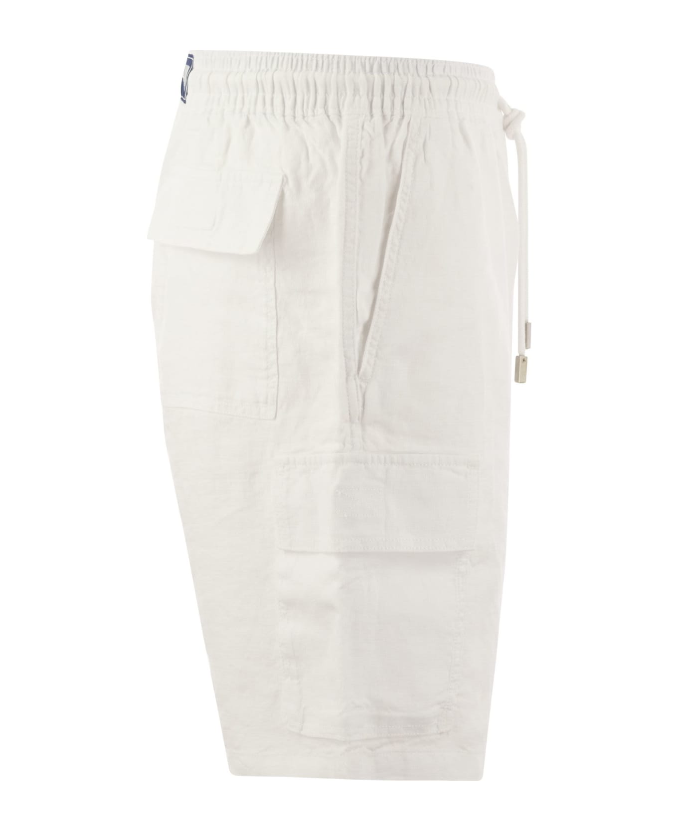 Vilebrequin Linen Cargo Bermuda Shorts - White