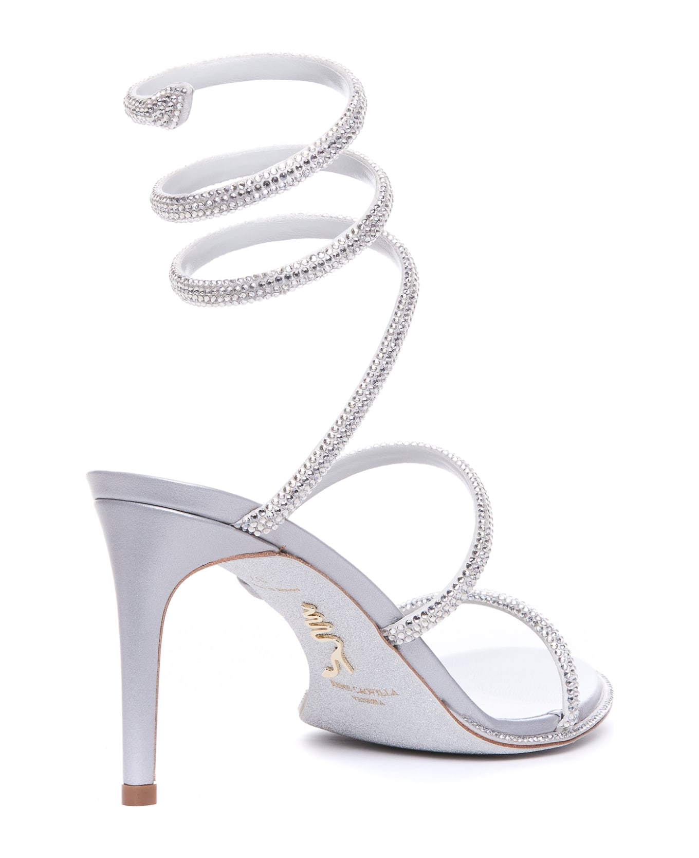 René Caovilla Cleo Pump Sandals - Silver