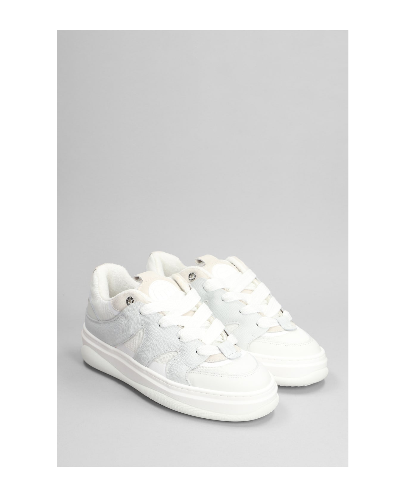 Mason Garments Venice Sneakers In White Suede And Fabric - white