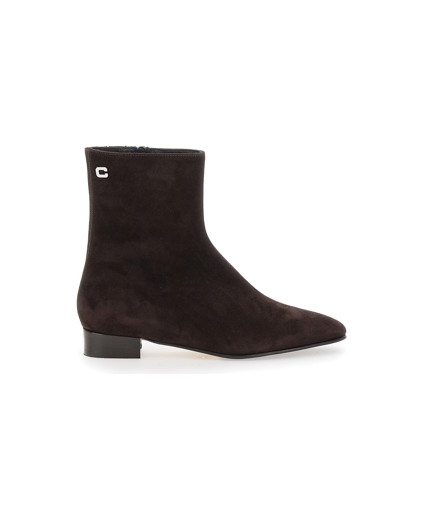 Carel 'aiglon' Brown Boots With Logo Embroidery On The Side And Zip Closure On The Side In Suede Woman - Brown