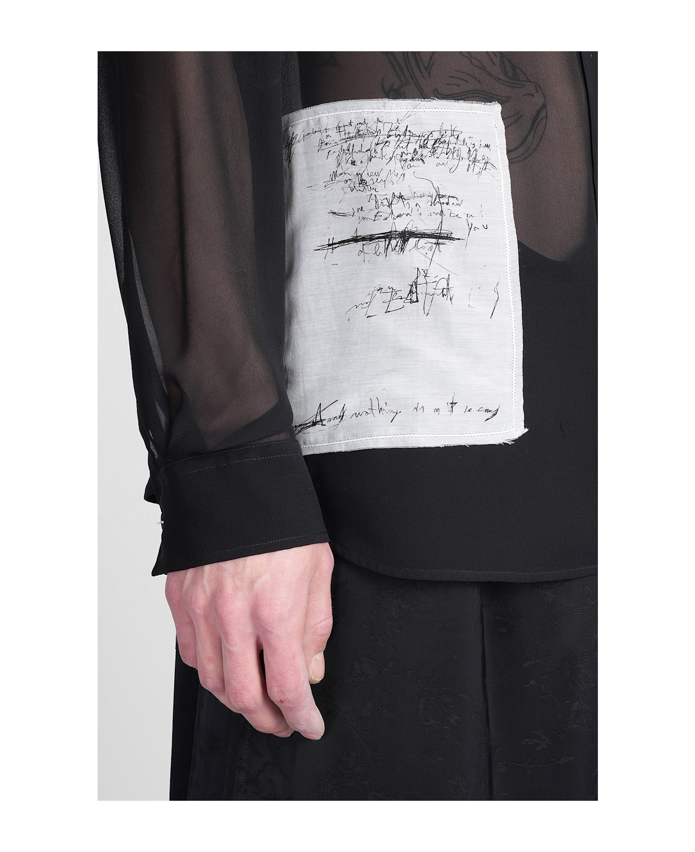 Ann Demeulemeester Andre Shirt In Black Silk - black