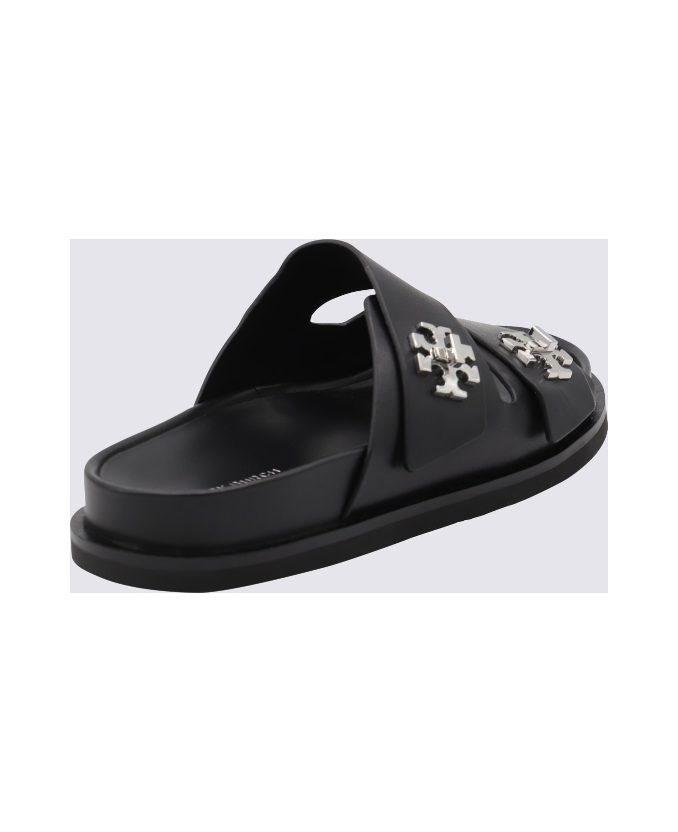Tory Burch Black Leather Flats - Black