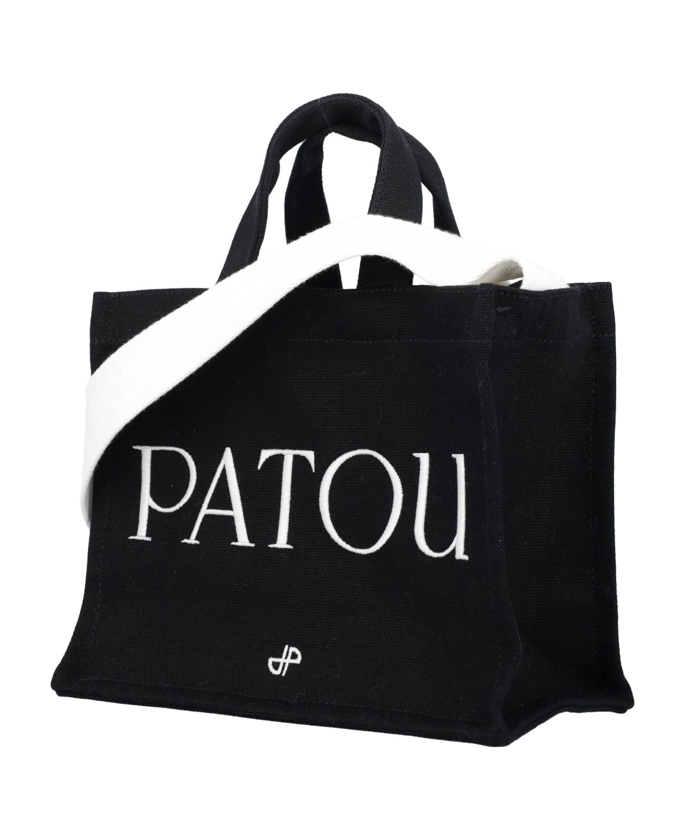 Patou Small Canvas Tote Bag - BLACK