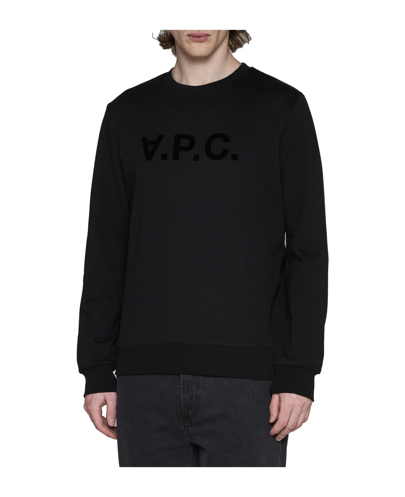 A.P.C. Flock V.p.c. Logo Sweatshirt - NOIR (Black)