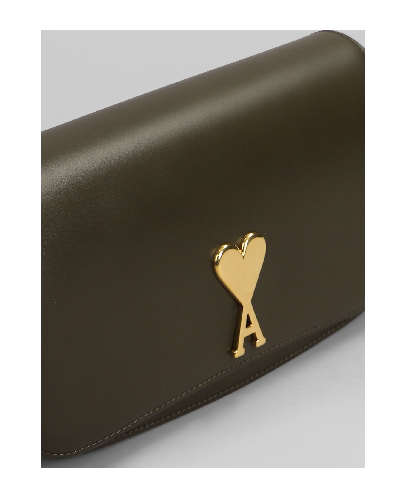 Ami Alexandre Mattiussi Shoulder Bag In Green Leather - green