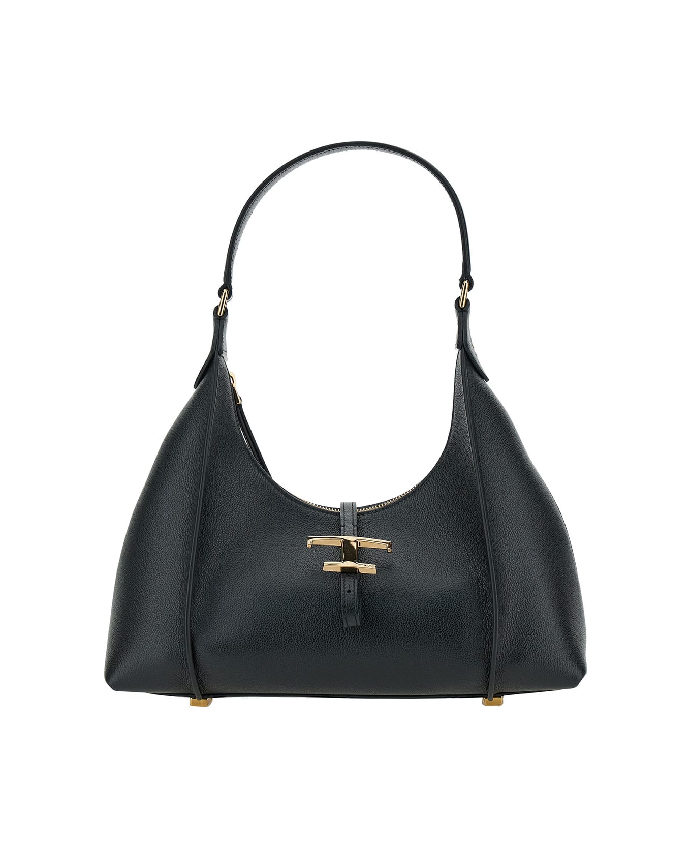 Tod's Black Shoulder Bag With T Timeless Charm In Leather Woman - Black