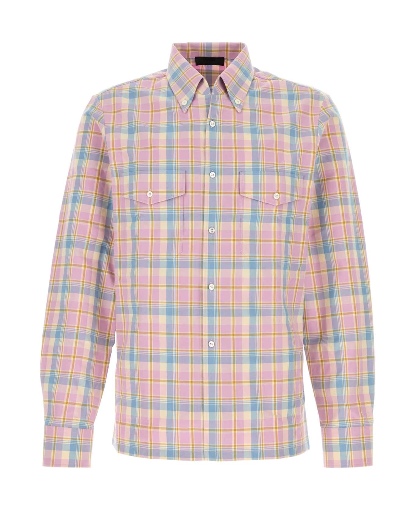 Prada Embroidered Cotton Shirt - ALABASTRO