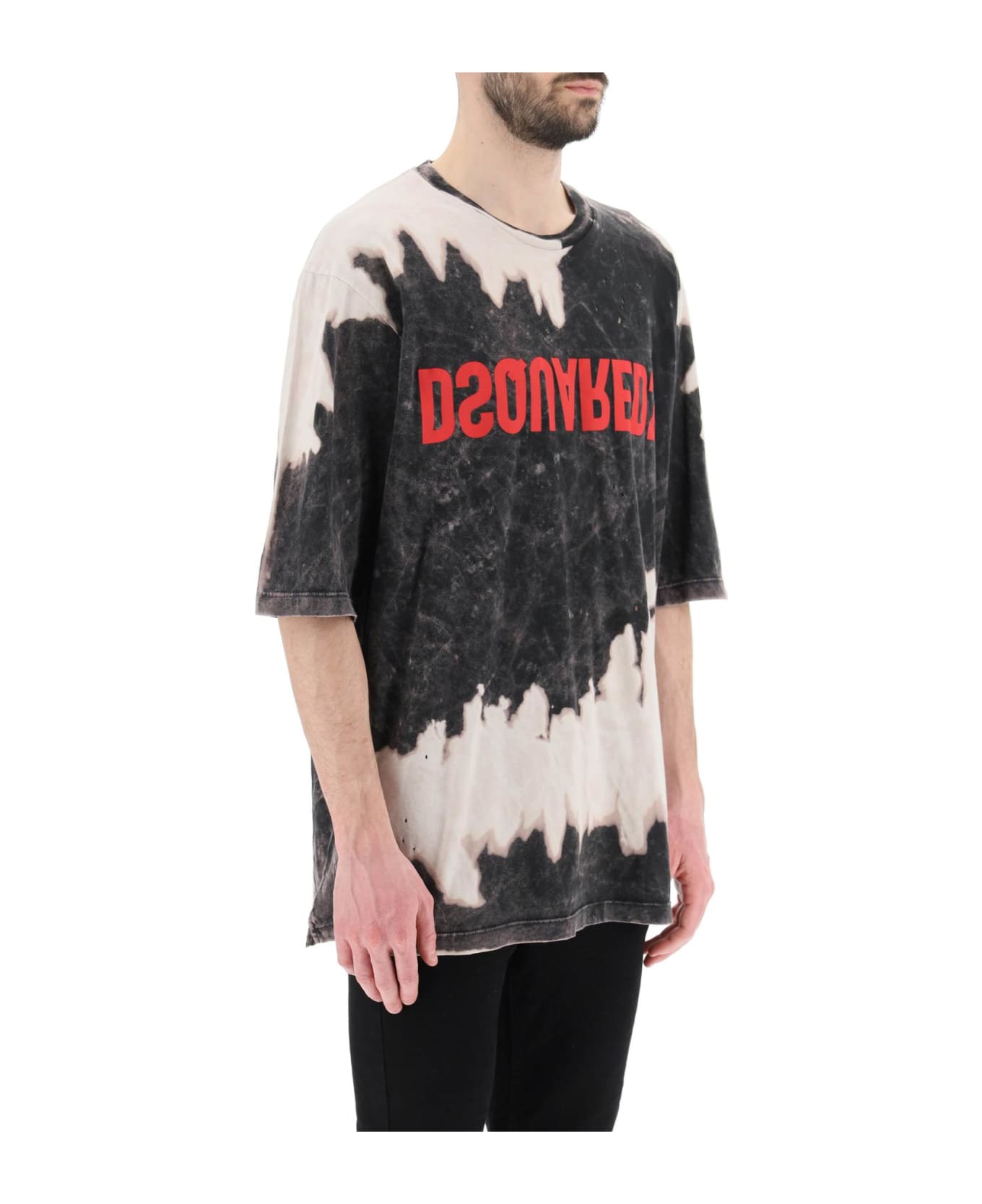 Dsquared2 Tie-dye T-shirt With Print - Black