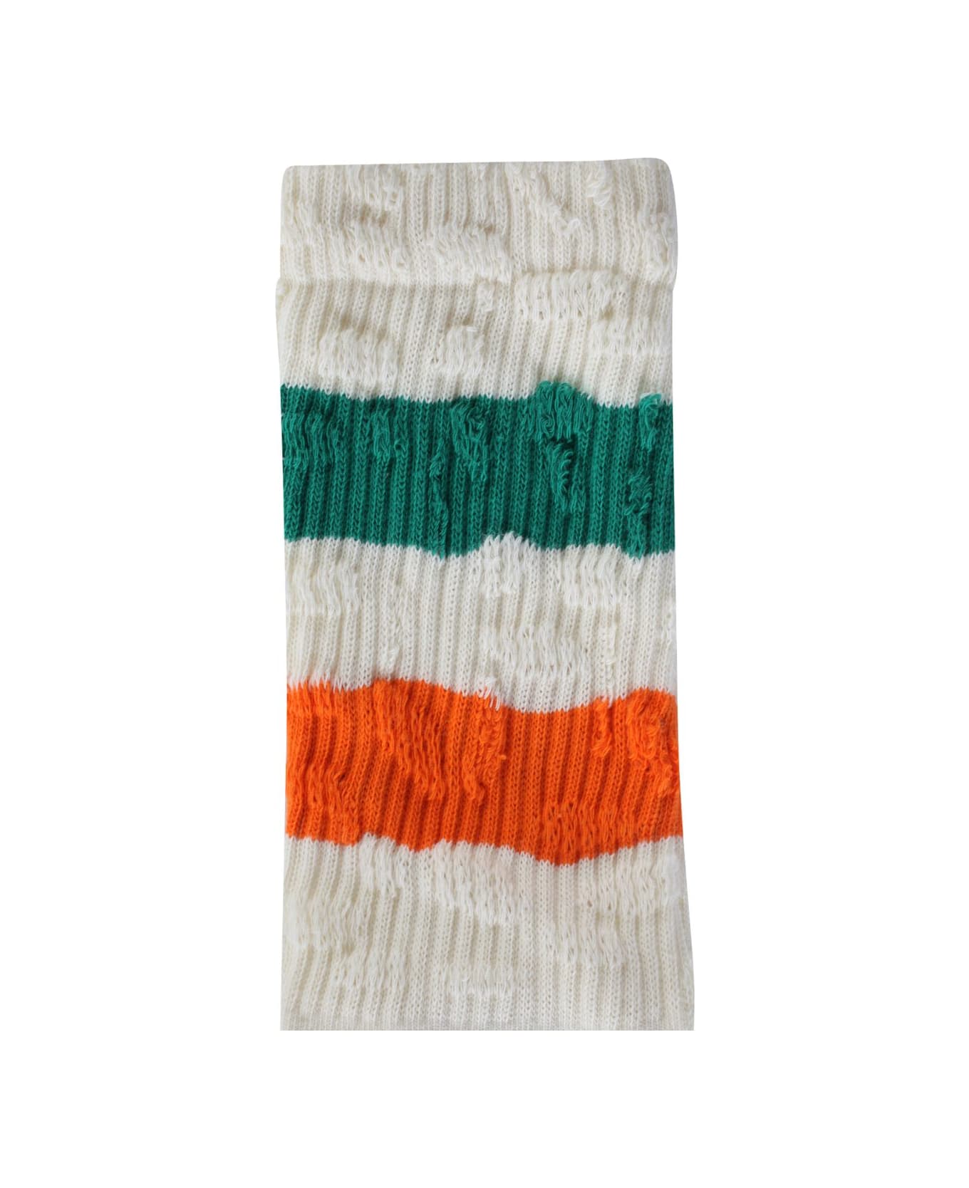 Golden Goose Striped Knitted Ankle Socks - logo-print sleeveless hoodie Grün