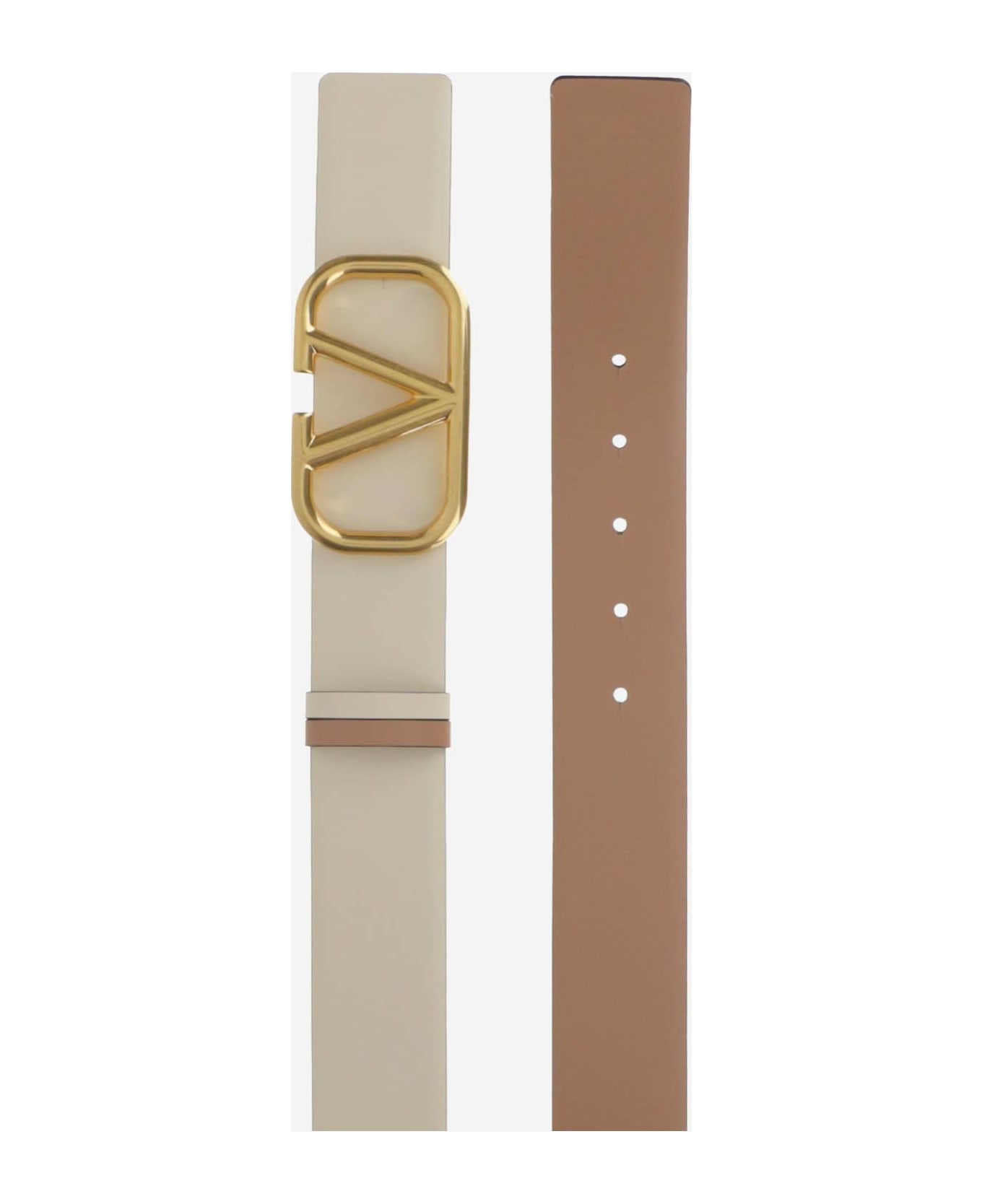 Valentino Garavani Vlogo Signature Reversible Belt - Ivory