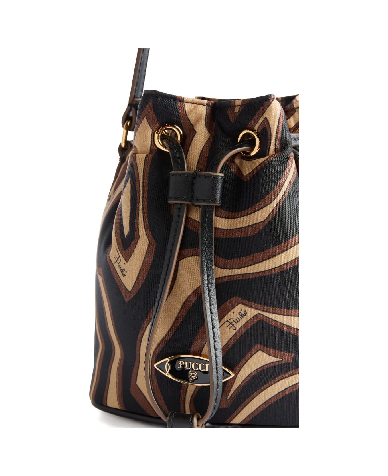 Pucci Printed Bucket Bag - Black