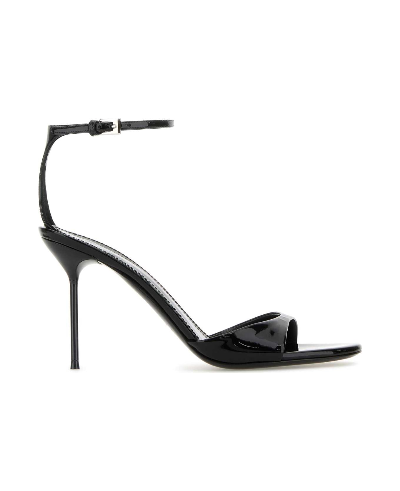 Paris Texas Black Leather Lidia Sandals - BLACK