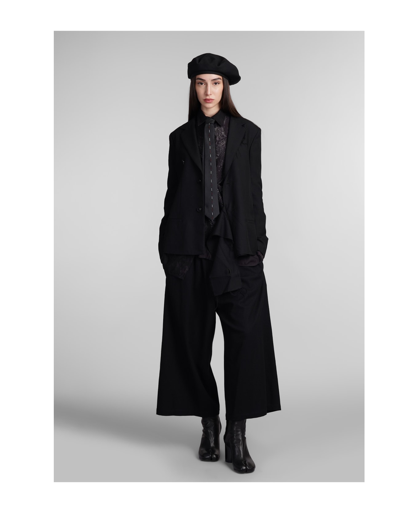 Yohji Yamamoto Blazer In Black Rayon - black