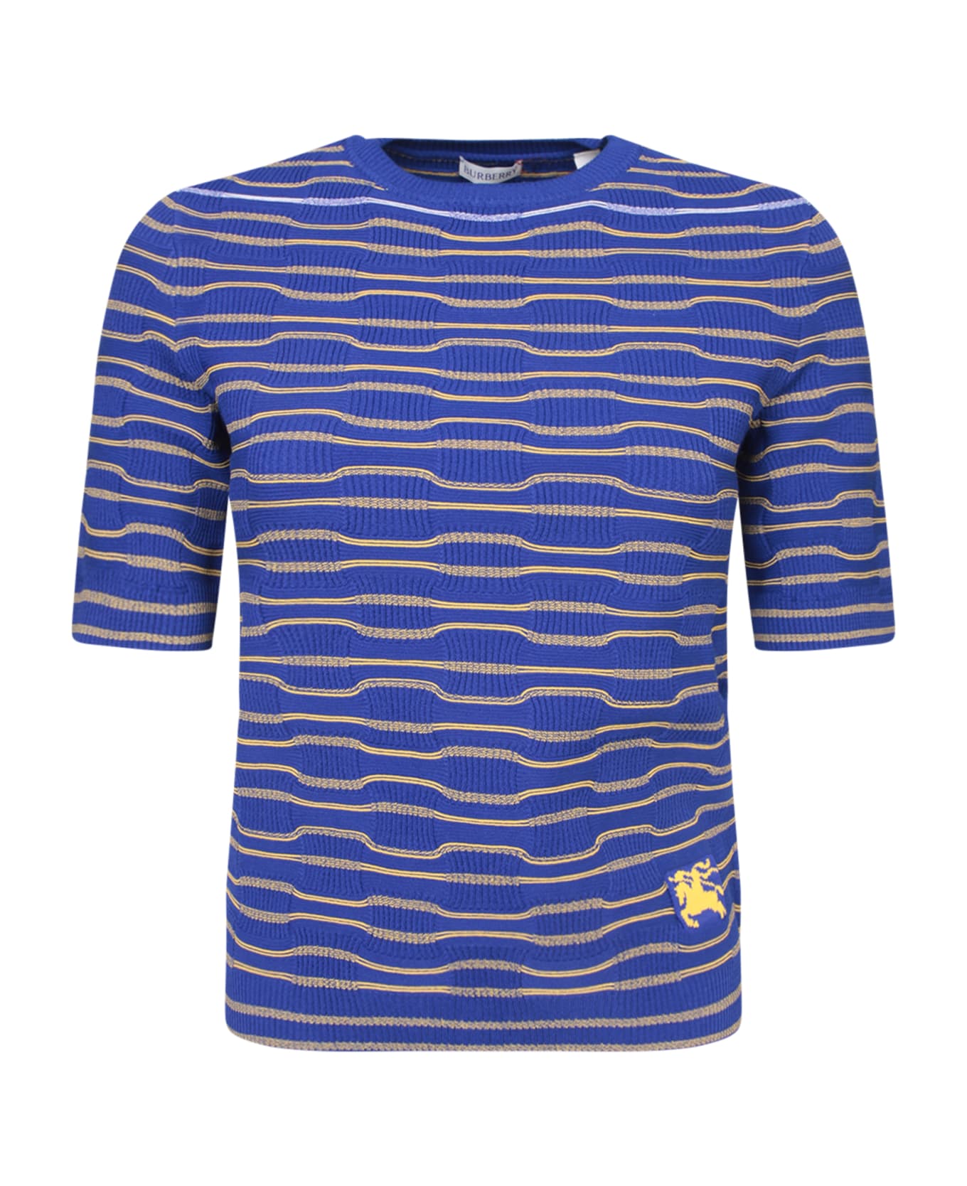 Burberry Logo Intarsia Knit Cropped Top - KNIGHT/SUNFLOWER