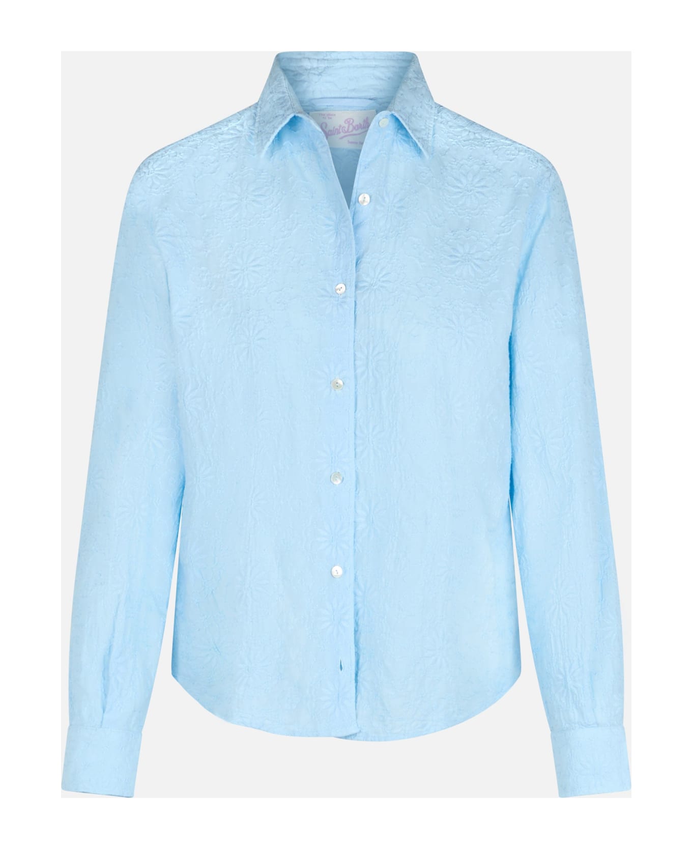 MC2 Saint Barth Woman Classic Sangallo Cotton Shirt Meredith - SKY