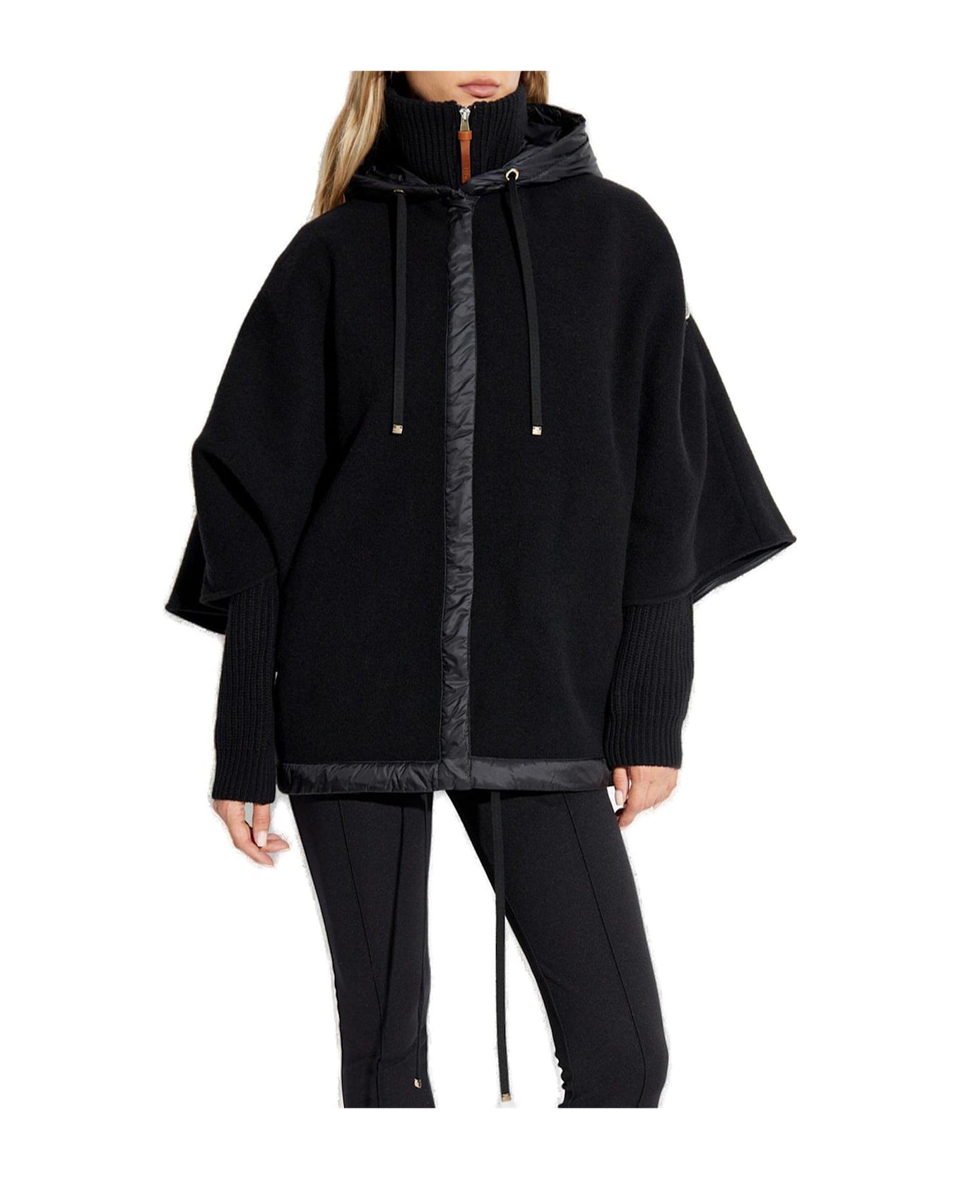 Moncler Hooded Down Poncho - Black