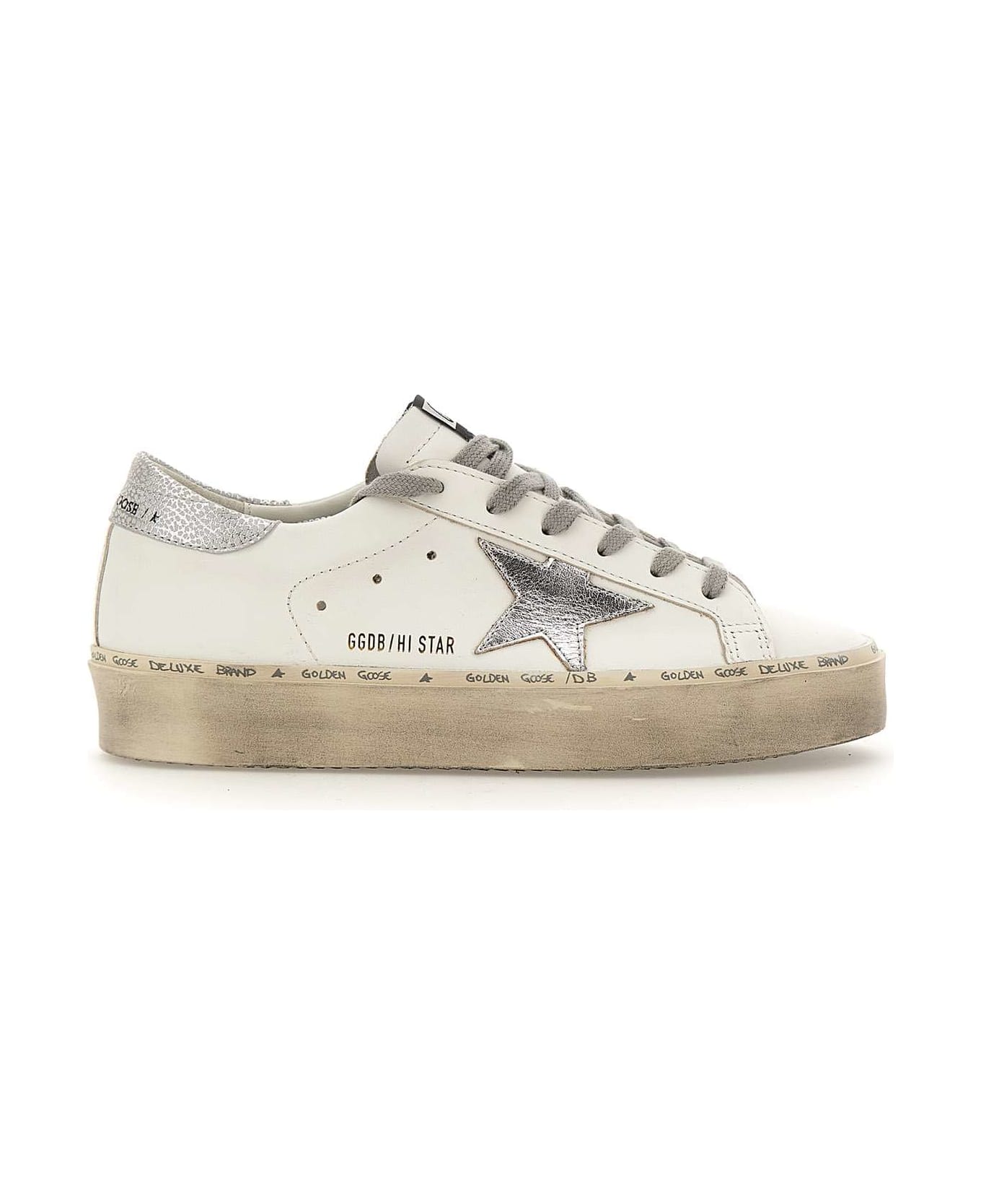 Golden Goose Hi Star Sneakers - White/Silver