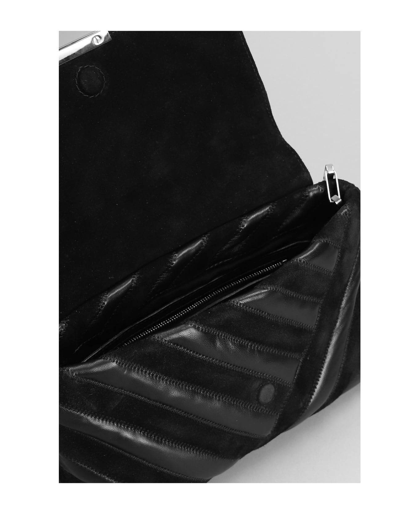 Isabel Marant Merine Shoulder Bag In Black Suede And Leather - black