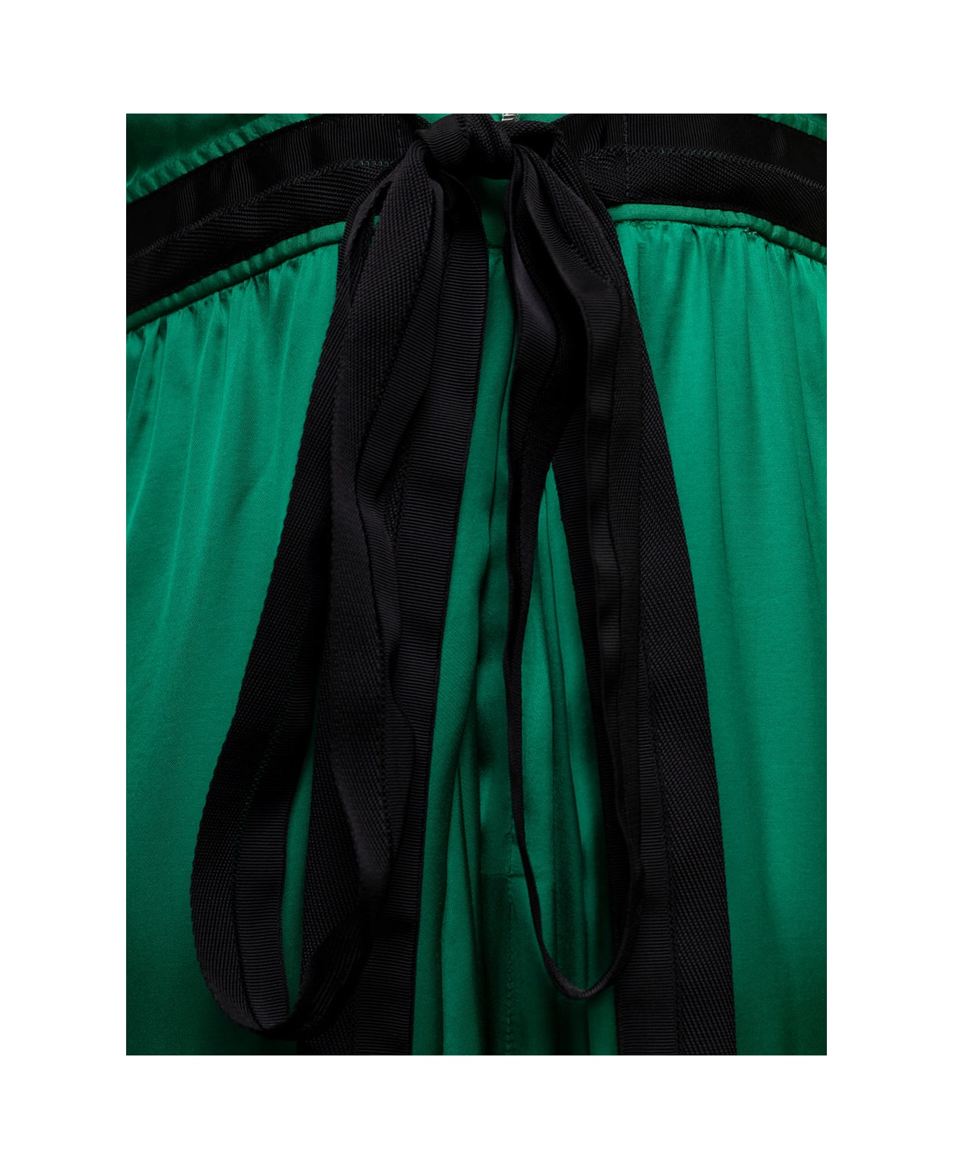 Pinko Woman's Anguria Green Satin Long Dress - Green