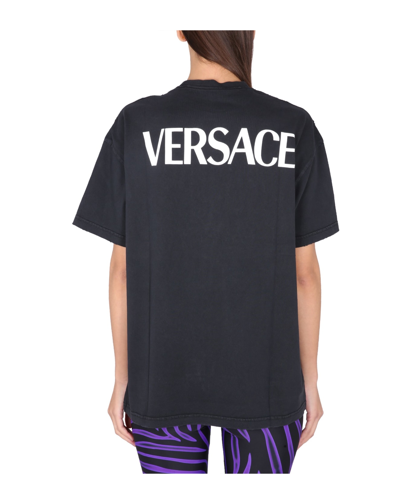 Versace Goddess Oversized T-shirt - BLACK