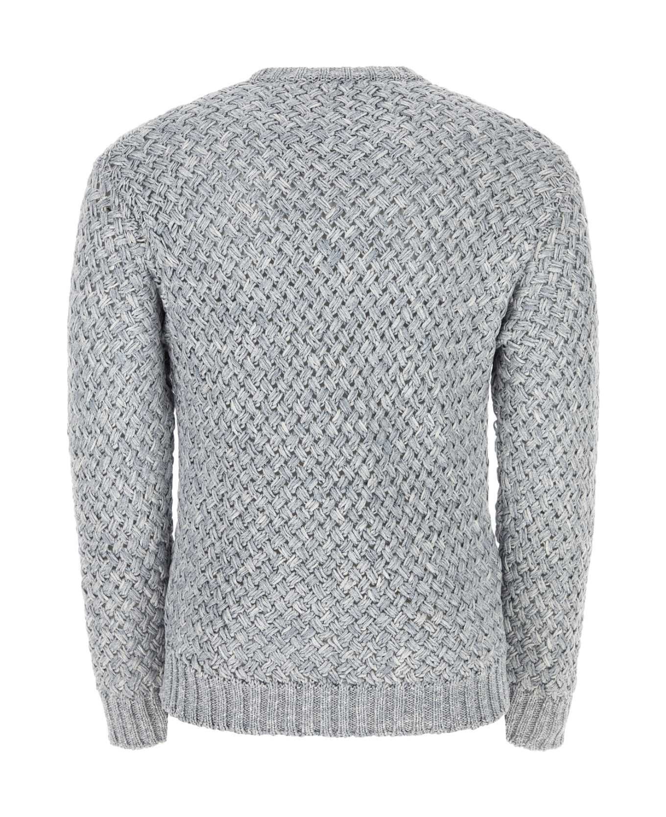 Koché Melange Grey Cotton Sweater - Grey