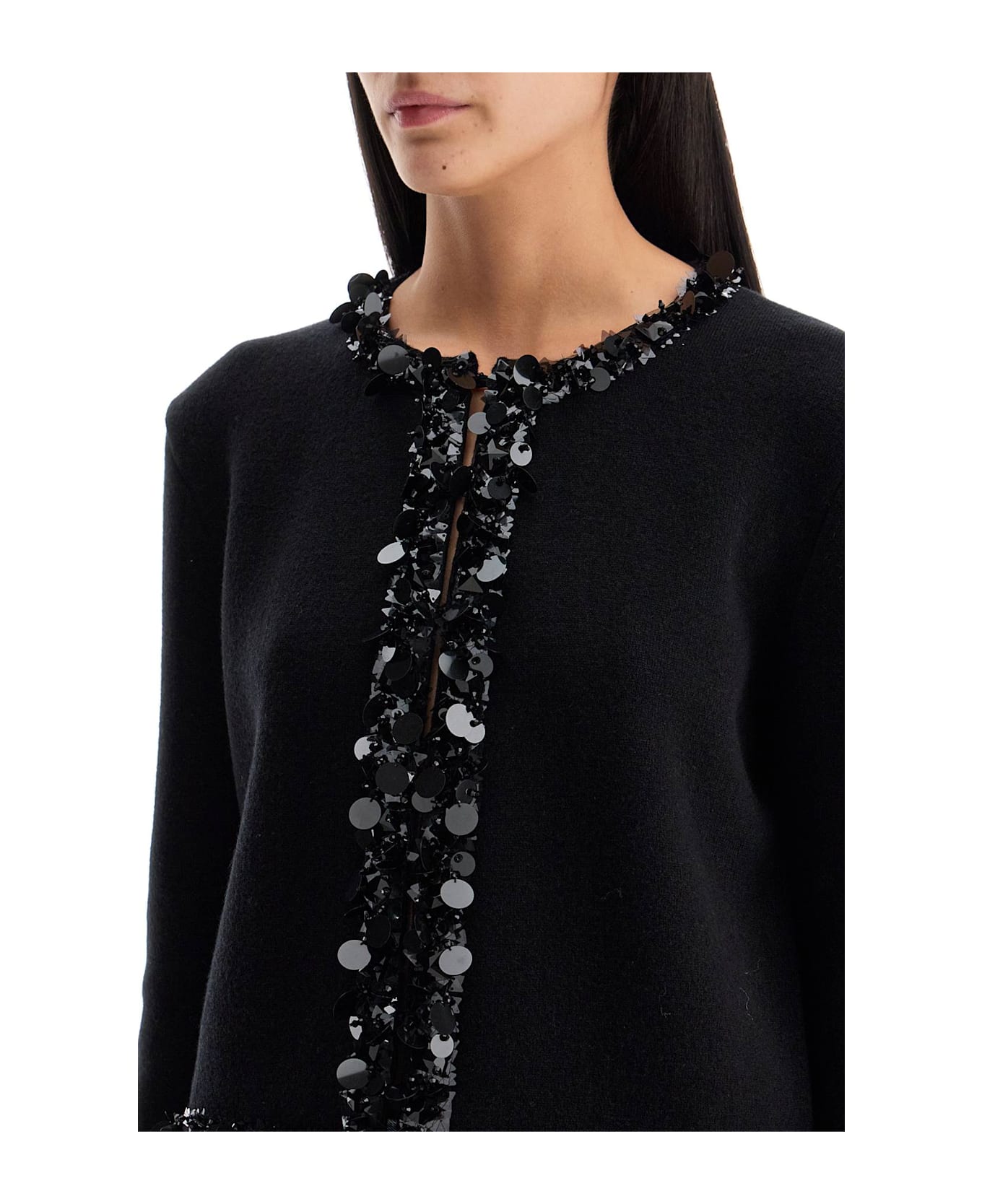 Tory Burch Beaded Cardigan - BLACK (Black)
