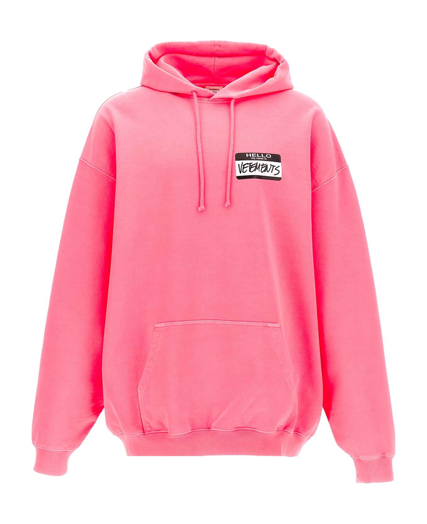 VETEMENTS 'hello My Name Is Vetements' Hoodie - Fuchsia