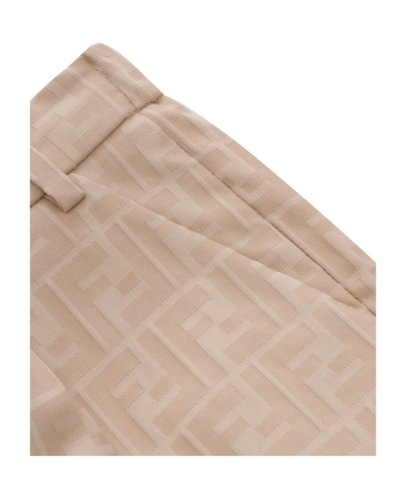 Fendi Ff Jacquard Trousers - WHITE