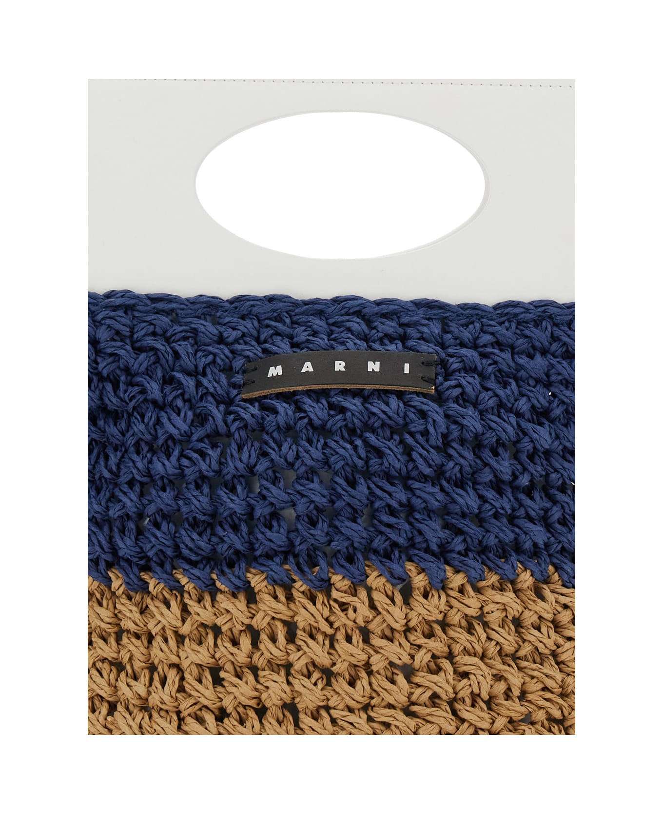 Marni Multicolor Crossbody Bag With Two Cut-out Handles And Logo Plaque On The Front In Paper Girl - Multicolor