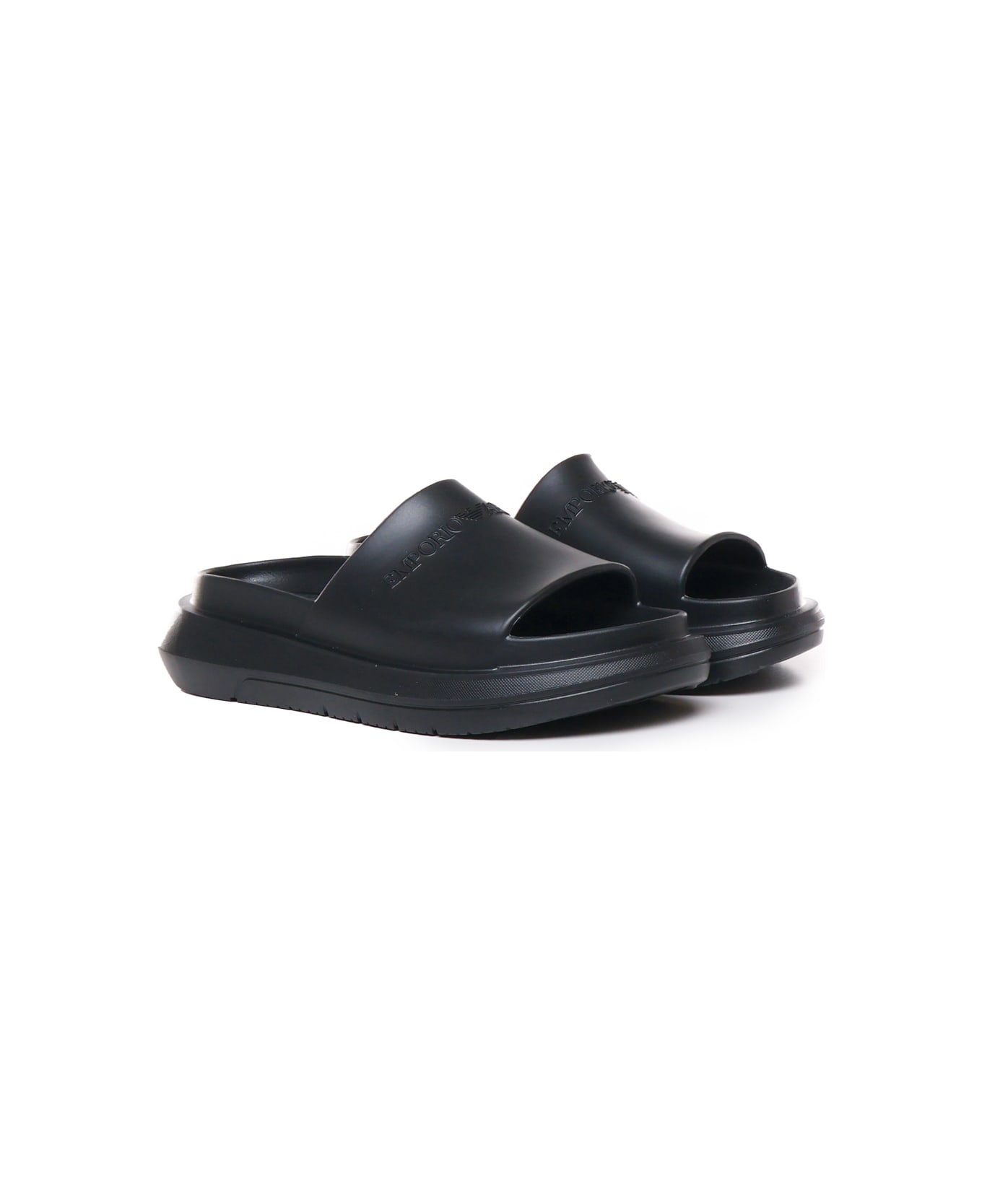 Emporio Armani Logo Sandals - Black