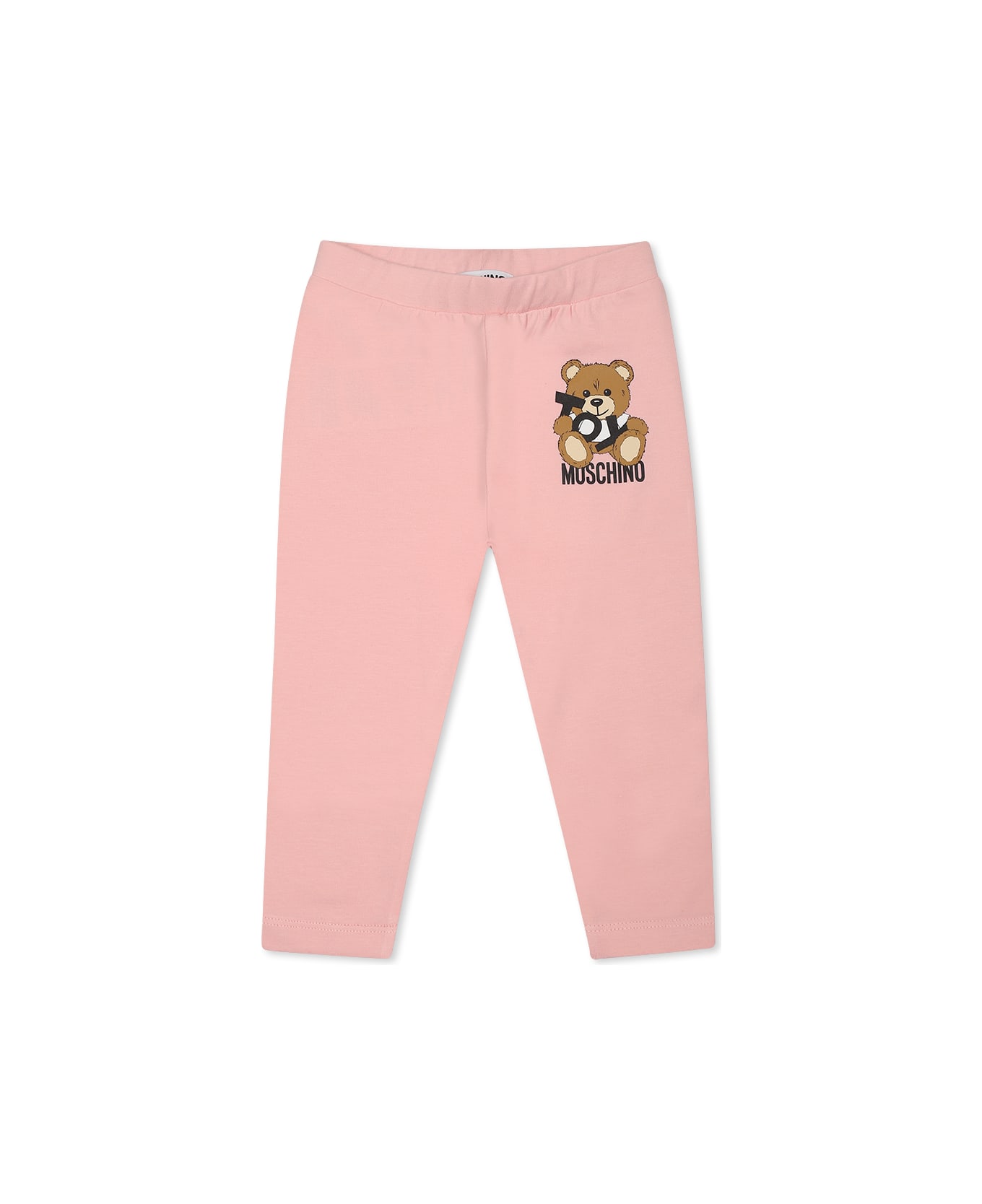 Moschino Pink Legging For Baby Girl With Teddy Bear - Pink