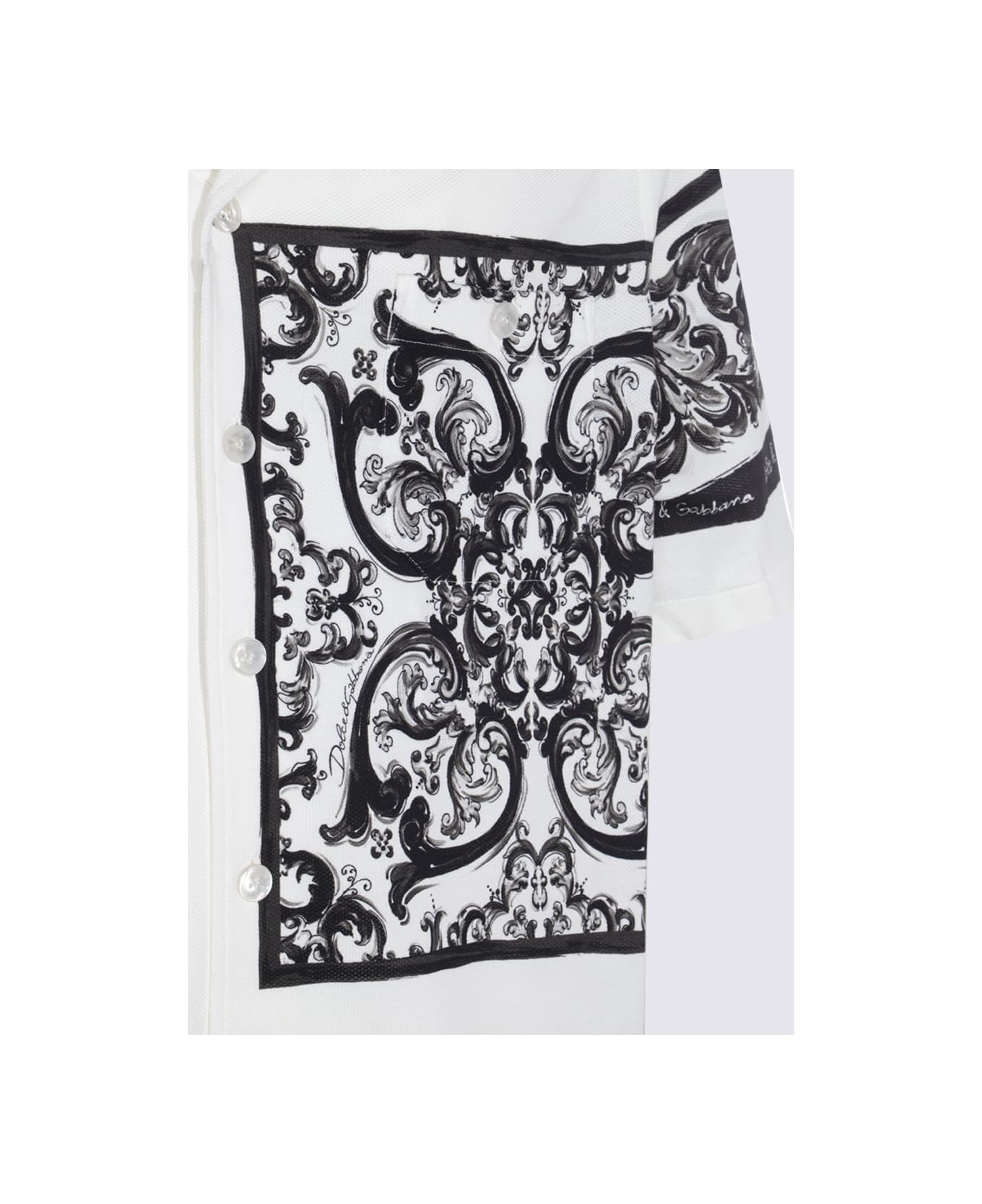Dolce 
Gabbana White And Black Cotton Shirt - White